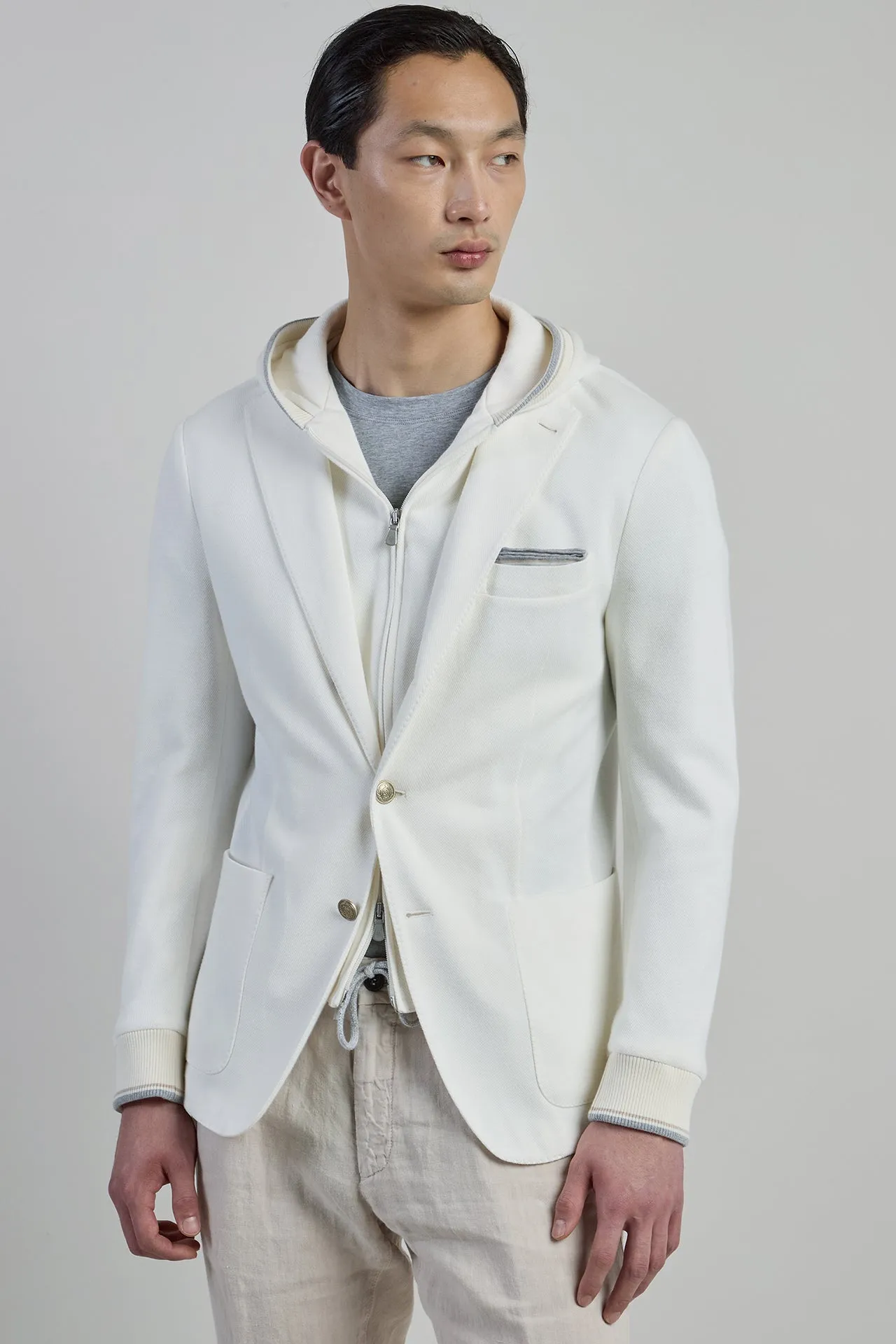 Men's Cotton Jersey Jacket with Detachable Bib | Eleventy sold by Eleventy product image thumbnail 2