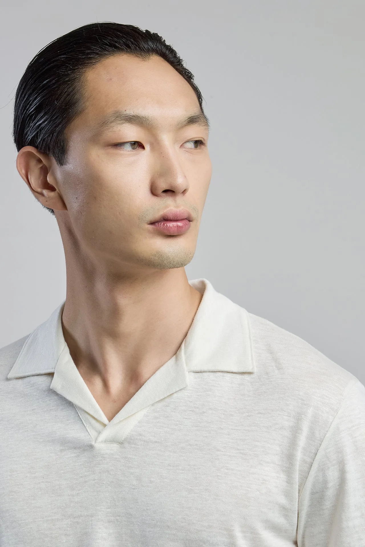 Men's Linen Polo Shirt with Bowling Collar | Eleventy sold by Eleventy product image thumbnail 4