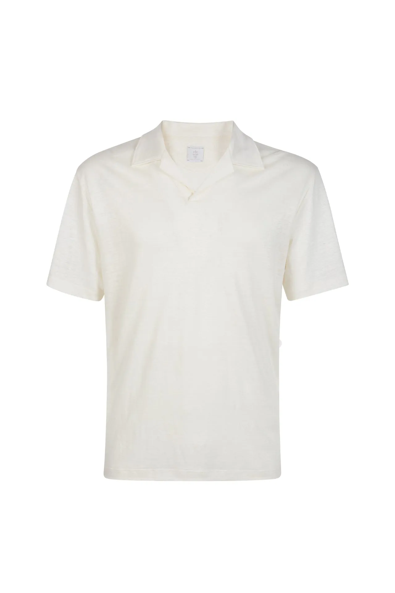Men's Linen Polo Shirt with Bowling Collar | Eleventy sold by Eleventy