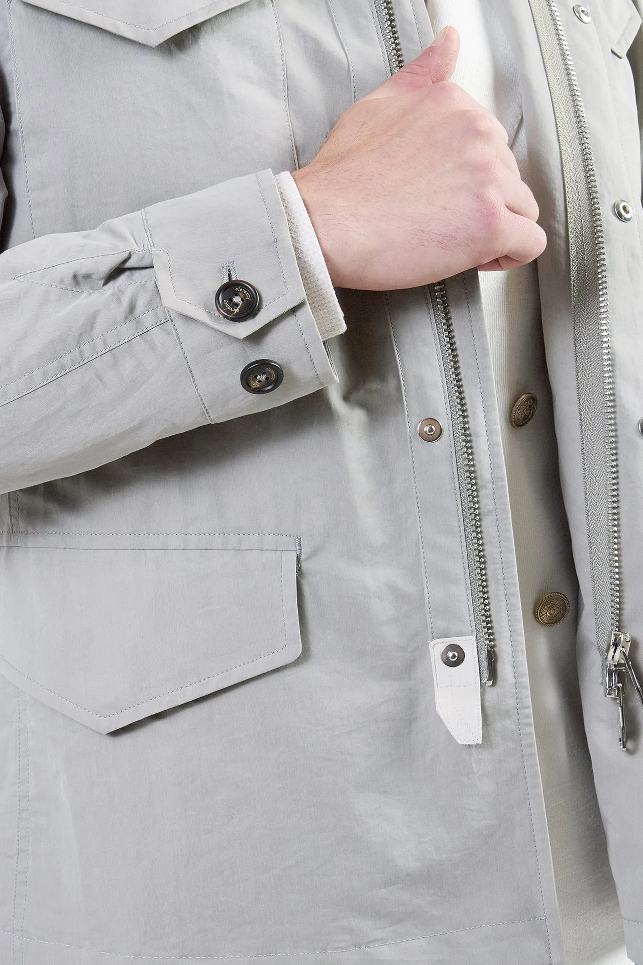 Men's Cotton and Silk Safari Jacket | Eleventy sold by Eleventy product image thumbnail 5