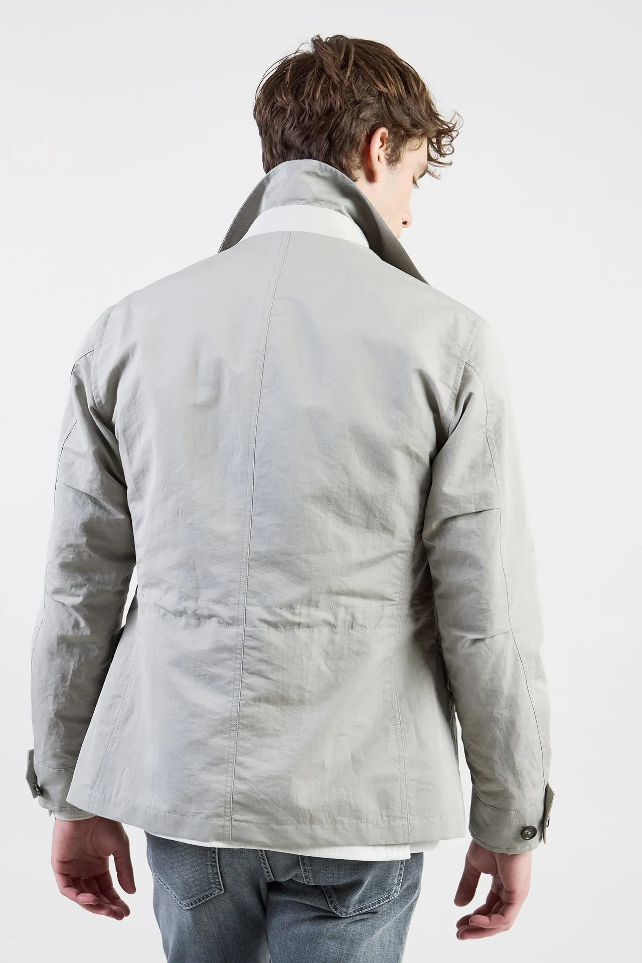 Men's Cotton and Silk Safari Jacket | Eleventy sold by Eleventy product image thumbnail 3