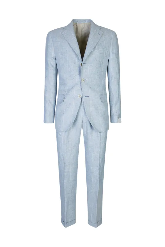 SINGLE-BREASTED LINEN SUIT sold by Eleventy