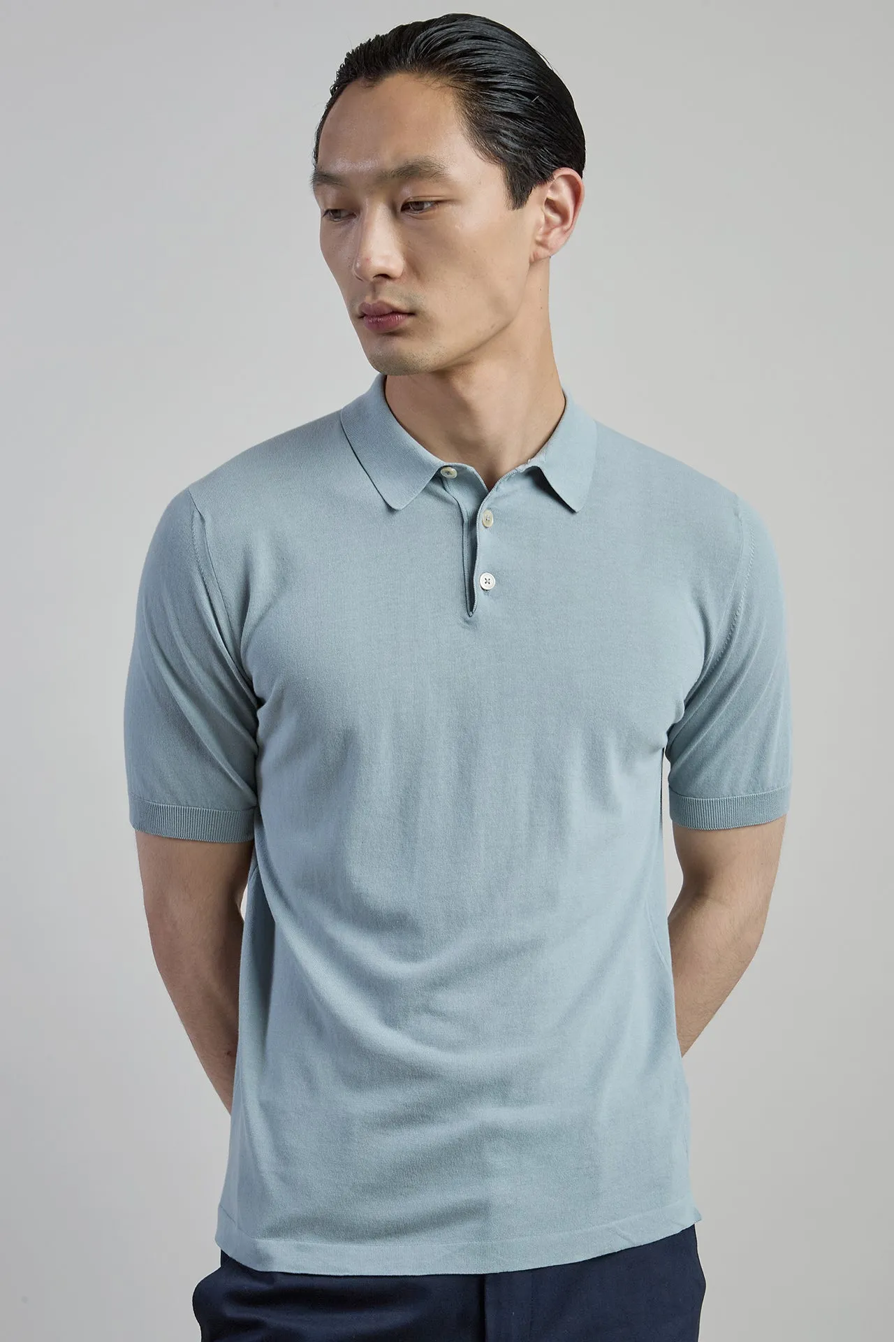 Men's Crepe Cotton Knitted Polo Shirt | Eleventy sold by Eleventy product image thumbnail 2
