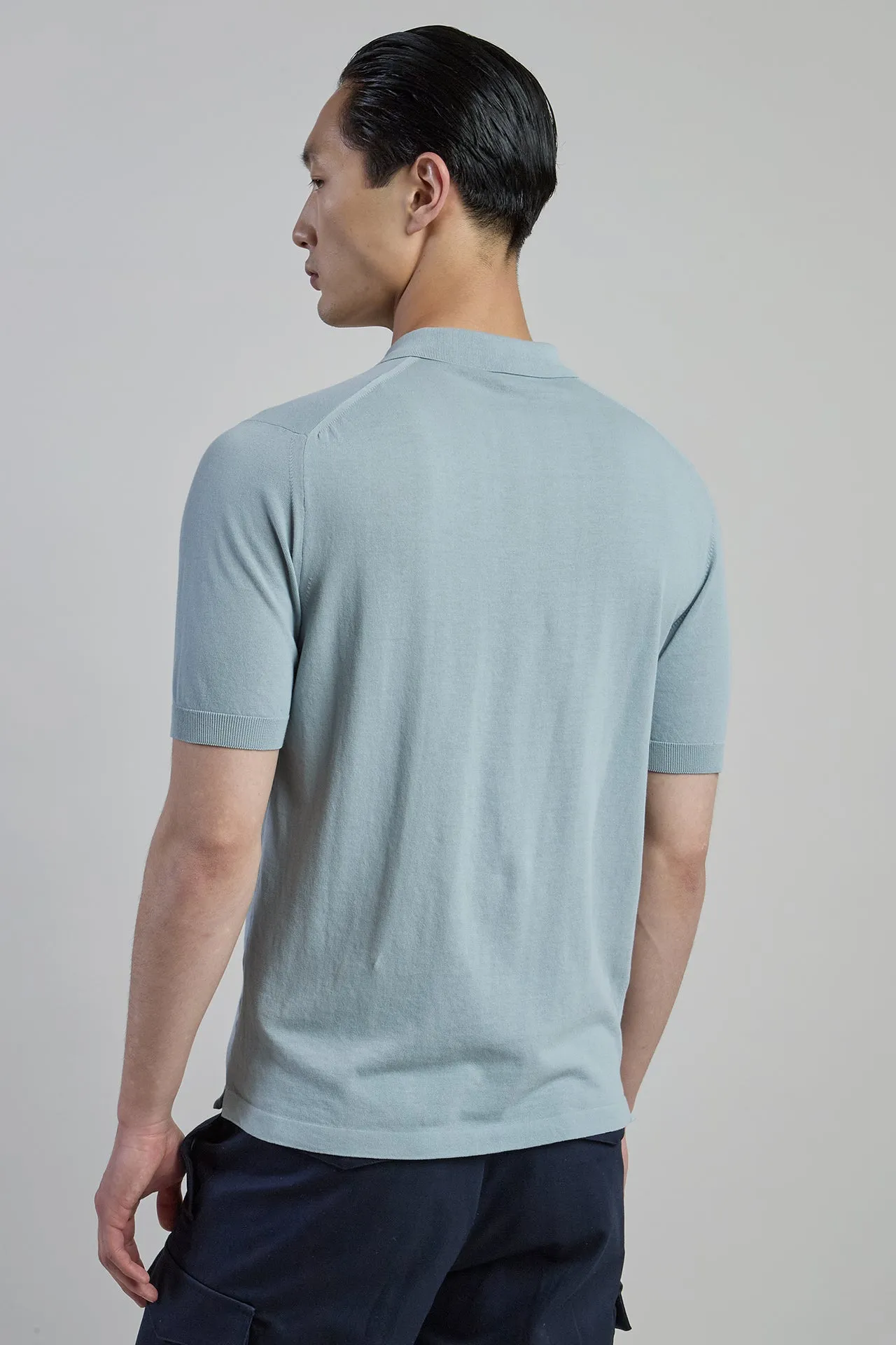 Men's Crepe Cotton Knitted Polo Shirt | Eleventy sold by Eleventy product image thumbnail 3