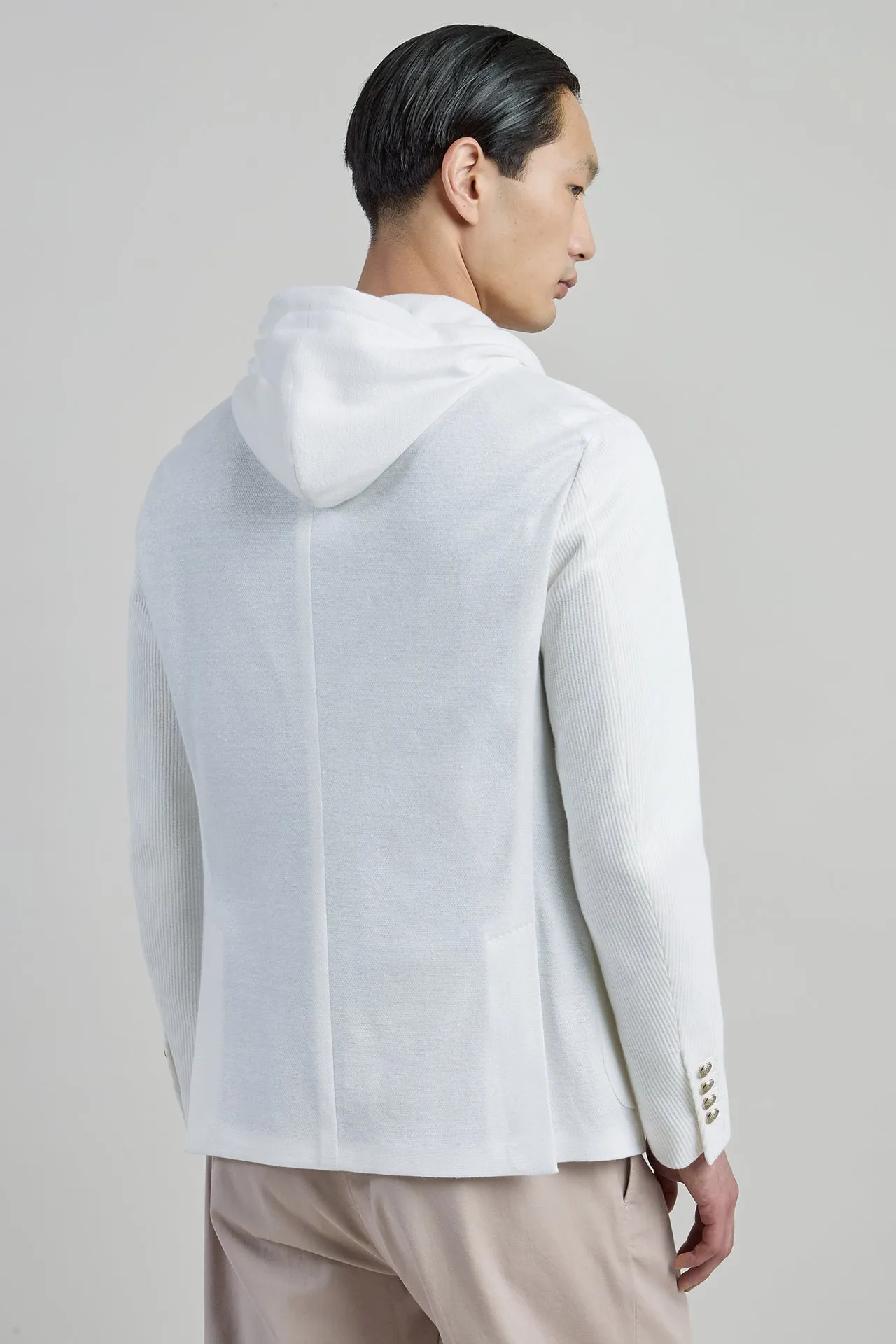 COTTON LINEN BIB JACKET IN ENGLISH RIB STITCH sold by Eleventy product image thumbnail 3