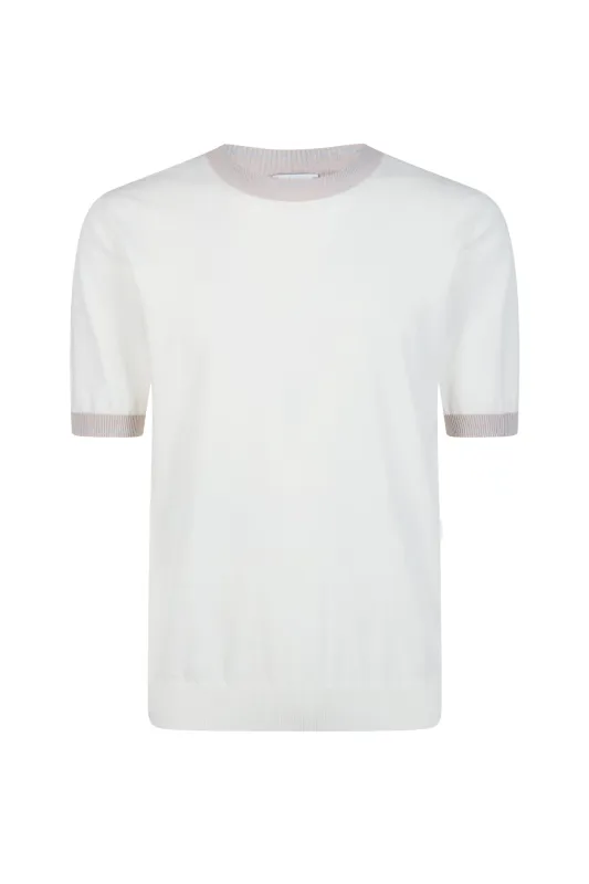 Men's Short Sleeve Cotton Crew Neck Sweater | Eleventy made by Eleventy