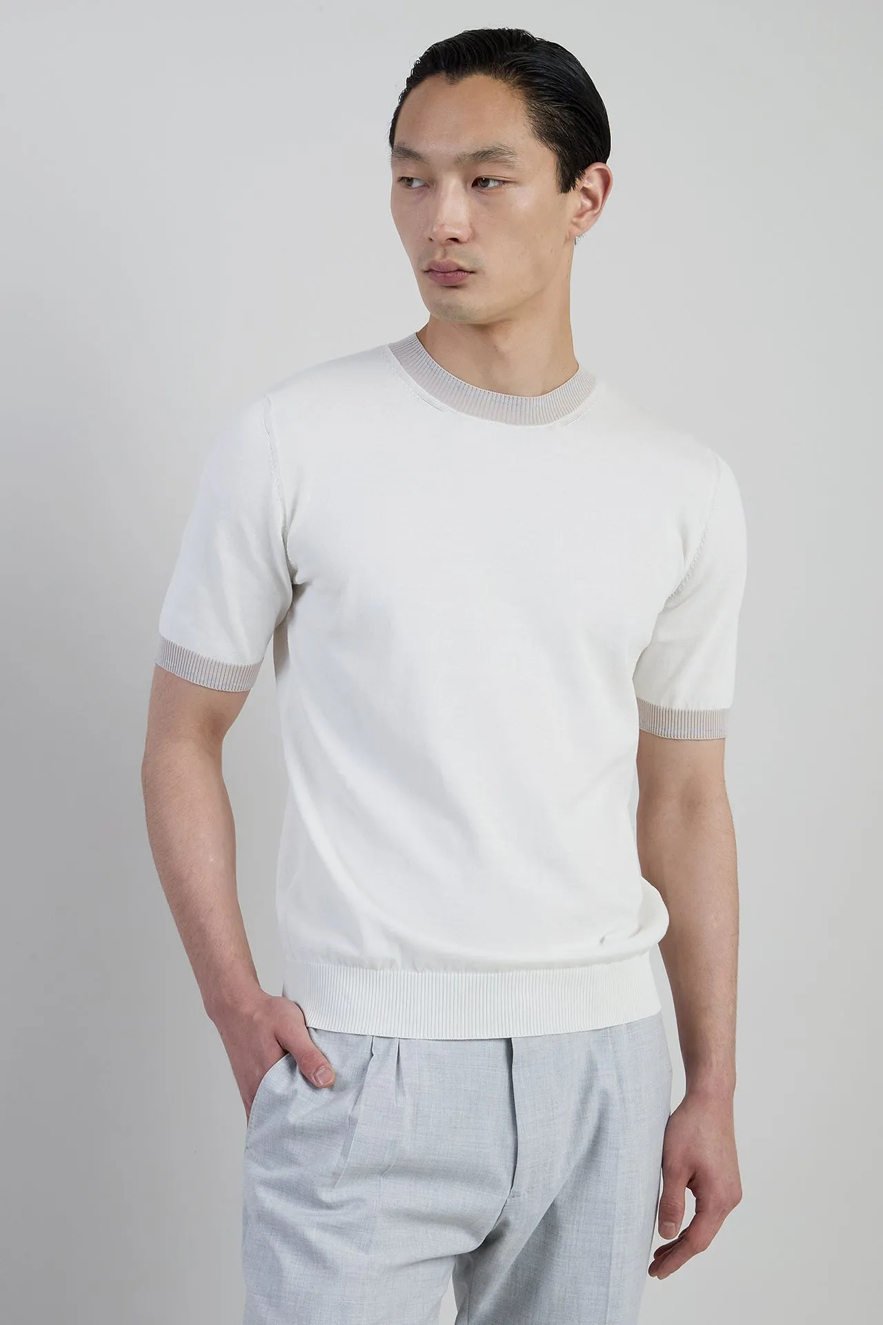 Men's Short Sleeve Cotton Crew Neck Sweater | Eleventy sold by Eleventy product image thumbnail 2
