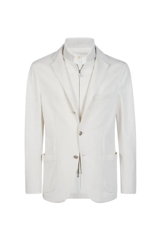 COTTON LINEN BIB JACKET sold by Eleventy