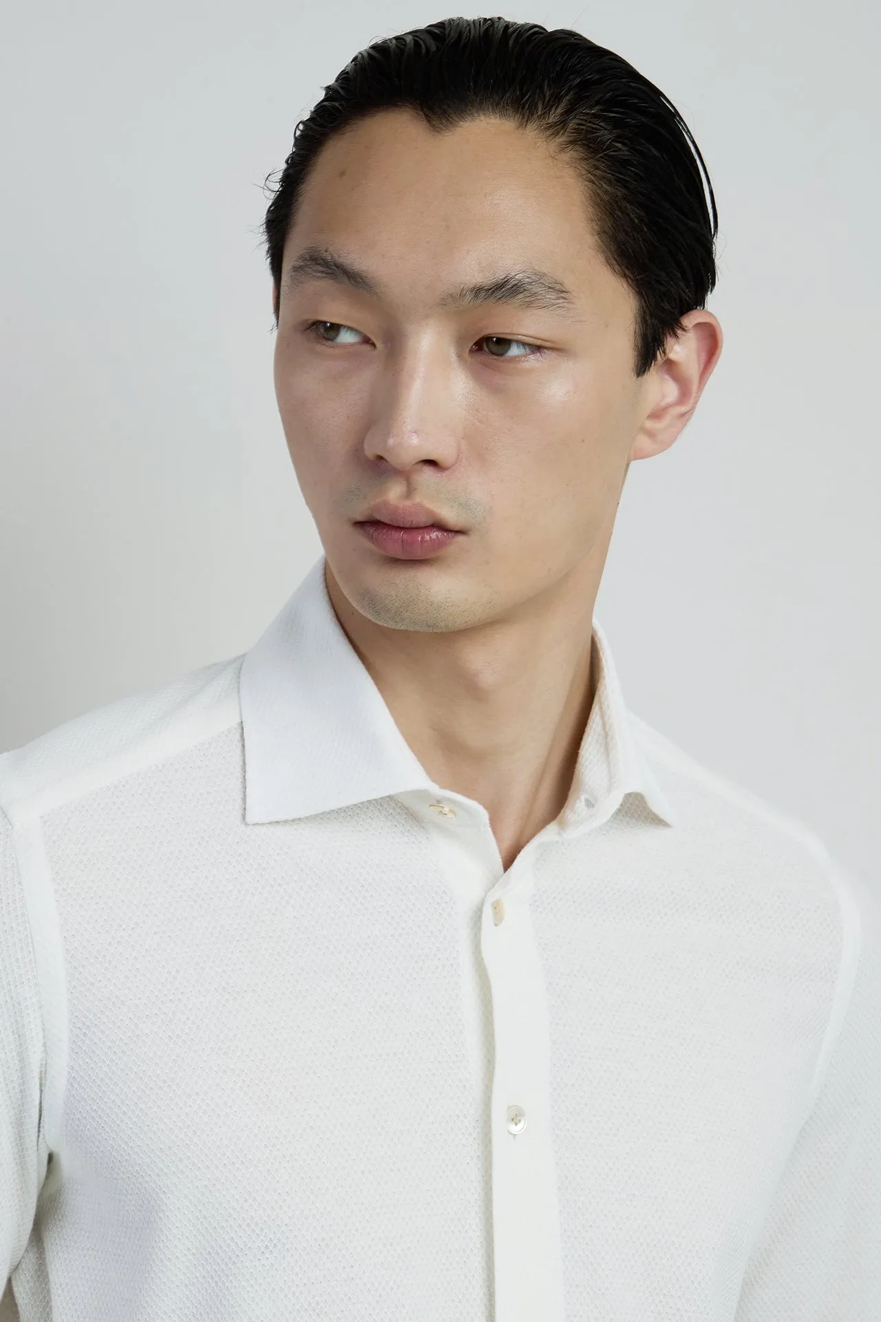 Men's Slim Fit Dandy Shirt in Cotton Linen Jersey | Eleventy sold by Eleventy product image thumbnail 4
