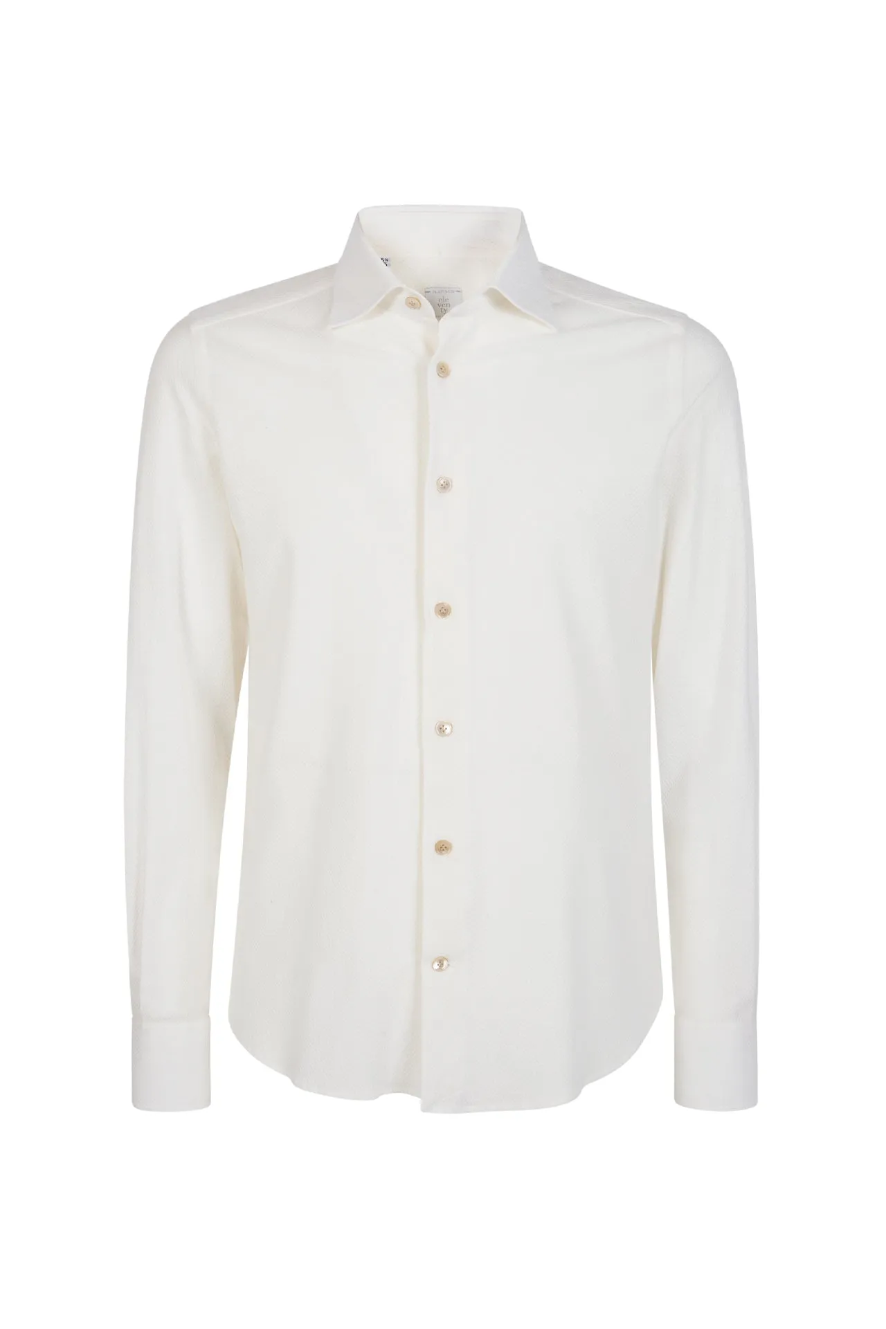 Men's Slim Fit Dandy Shirt in Cotton Linen Jersey | Eleventy sold by Eleventy