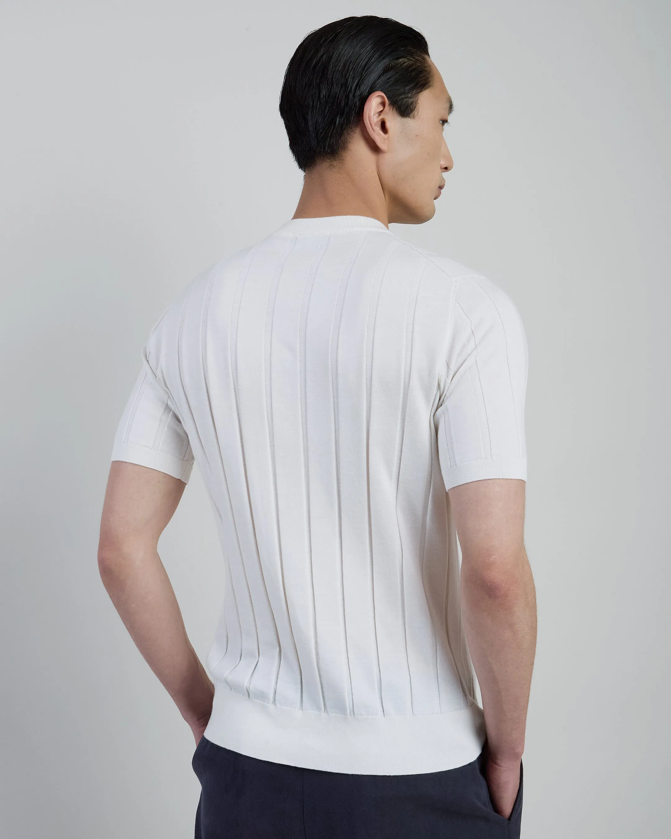 Men's Crew Neck Sweater in Fine Cotton Silk Cashmere | Eleventy sold by Eleventy product image thumbnail 3