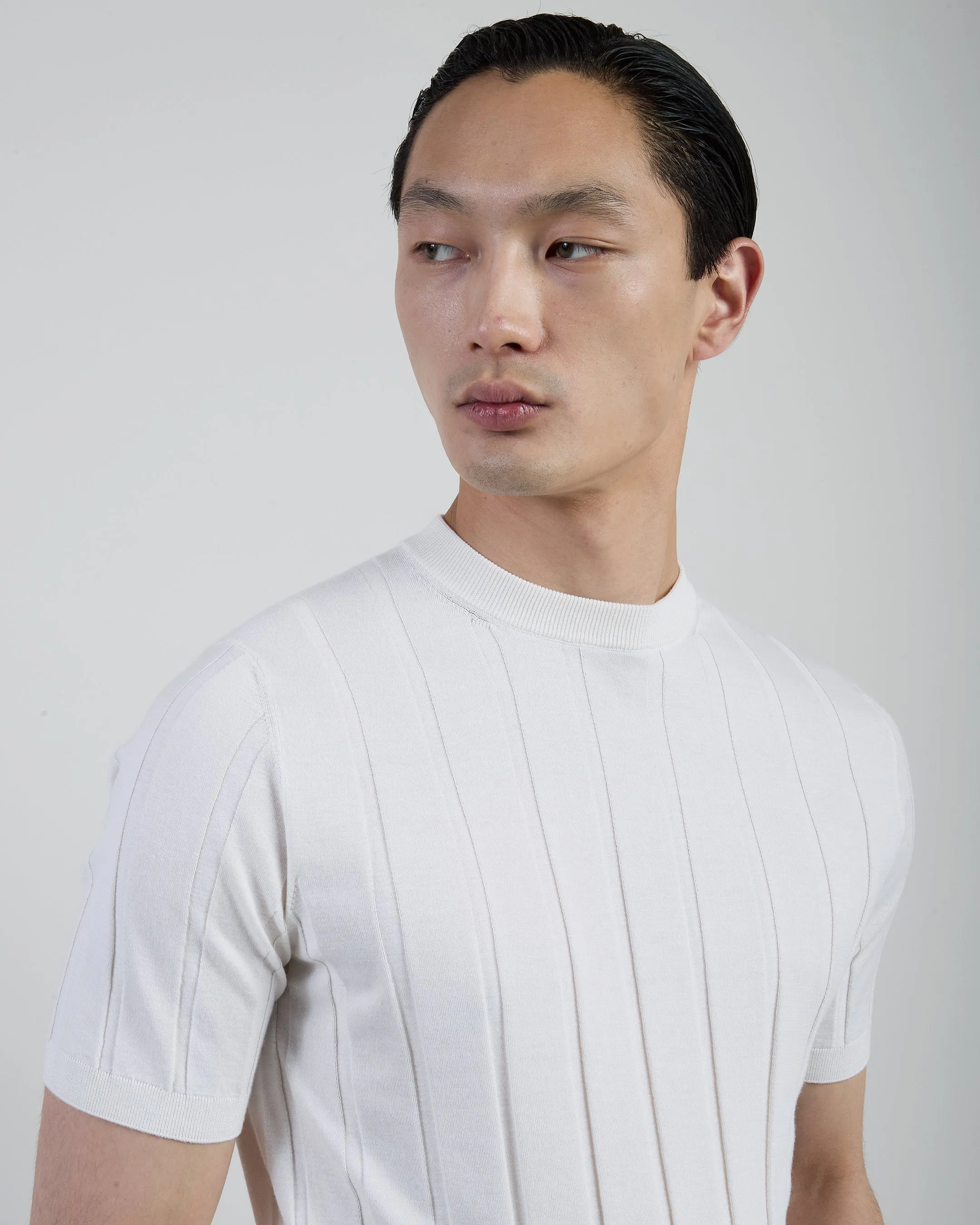 Men's Crew Neck Sweater in Fine Cotton Silk Cashmere | Eleventy sold by Eleventy product image thumbnail 4