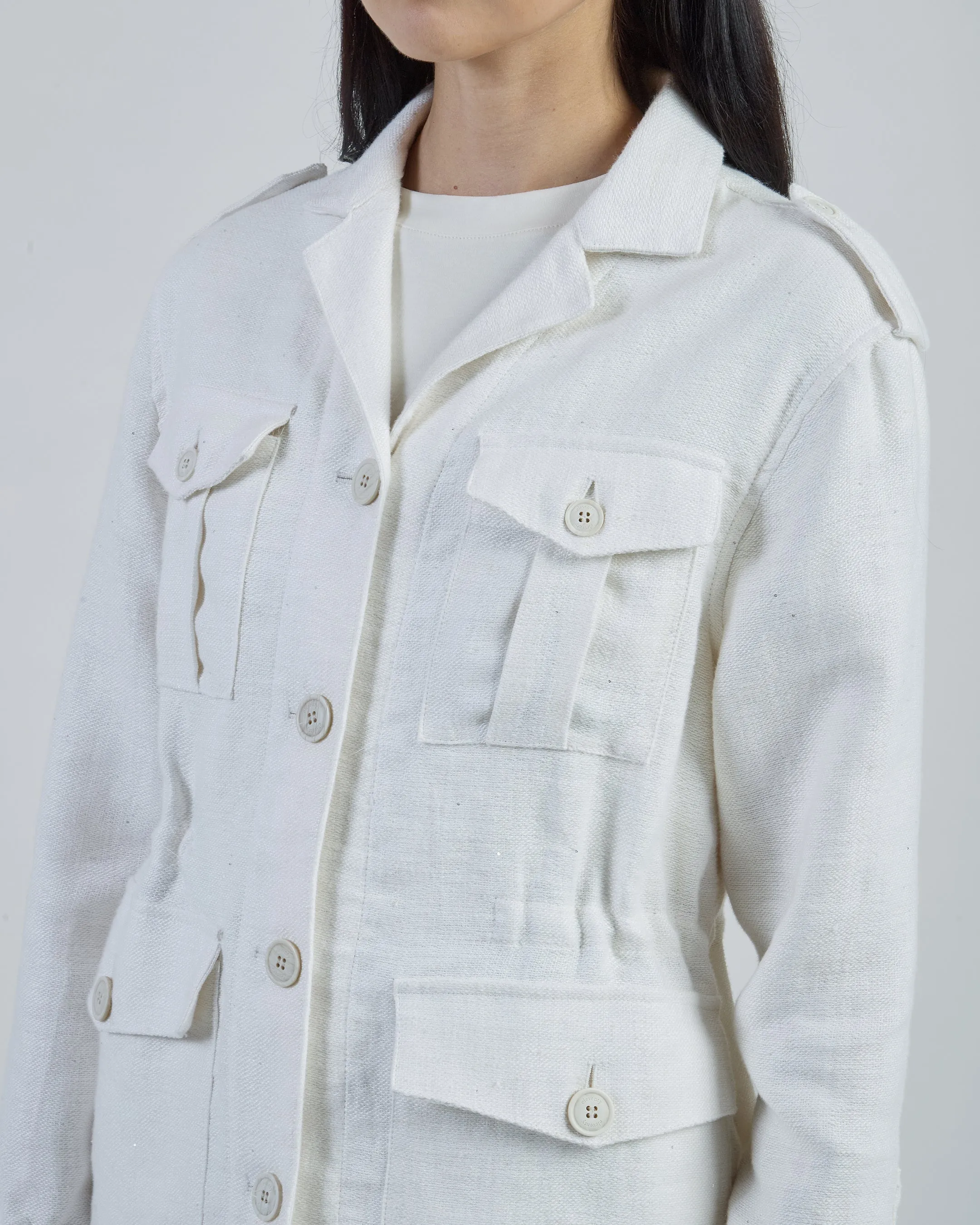 Women's Hemp and Linen Safari Jacket with Pockets | Eleventy sold by Eleventy product image thumbnail 3