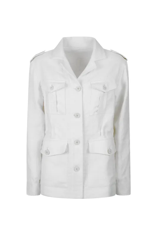 Women's Hemp and Linen Safari Jacket with Pockets | Eleventy made by Eleventy