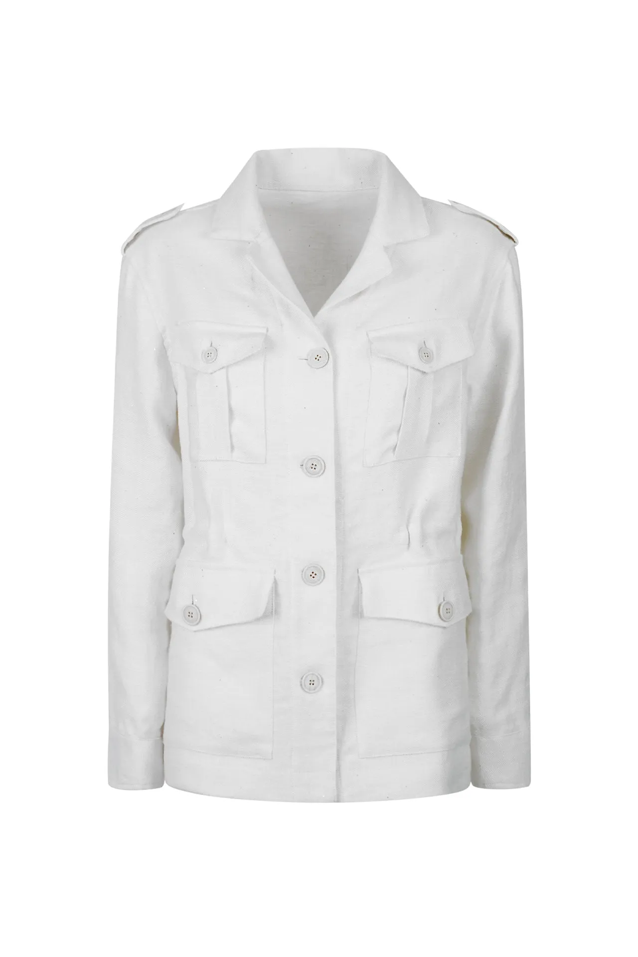 Women's Hemp and Linen Safari Jacket with Pockets | Eleventy sold by Eleventy