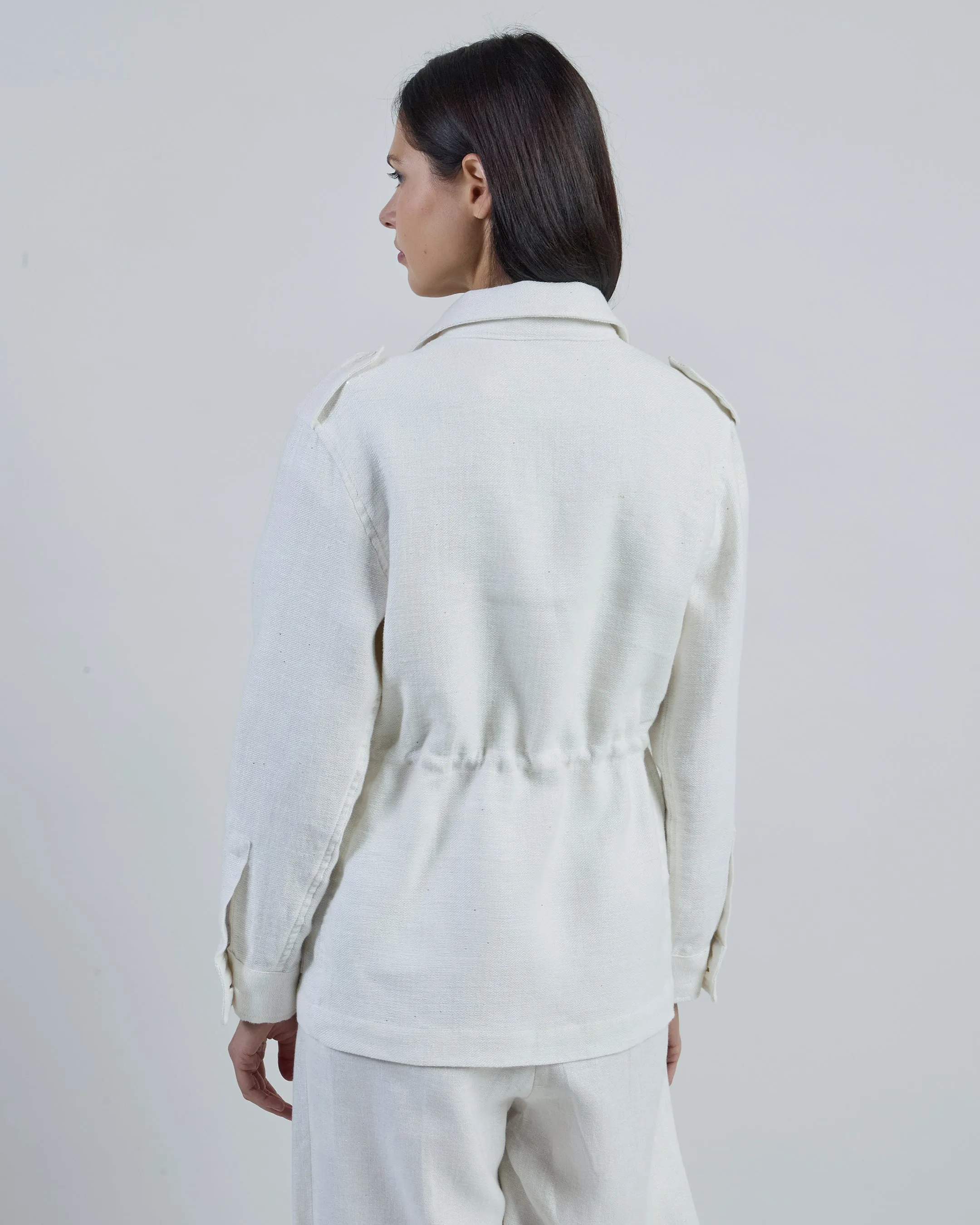 Women's Hemp and Linen Safari Jacket with Pockets | Eleventy sold by Eleventy product image thumbnail 2