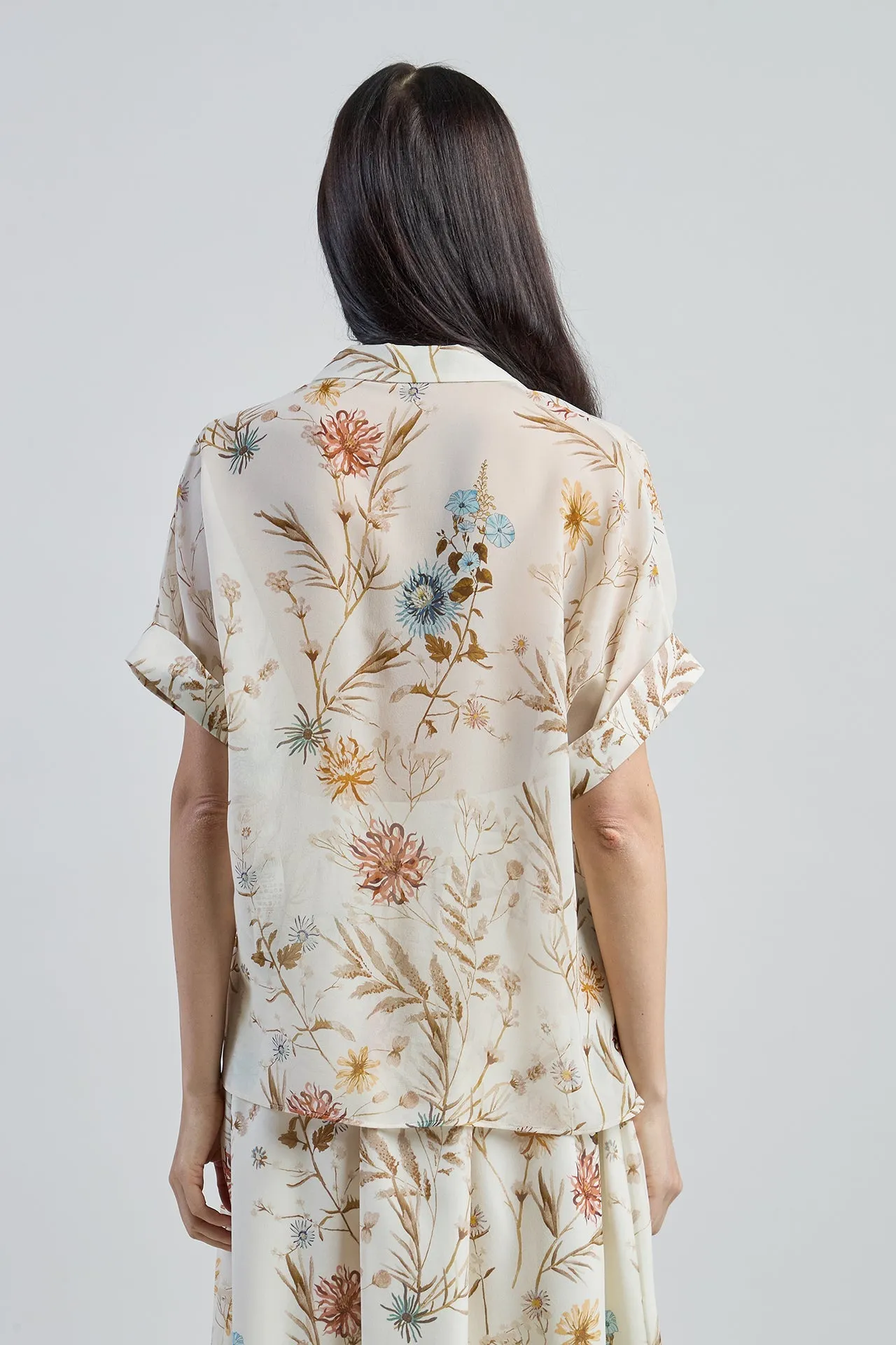 Camicia in Seta a Fiori con Collo Bowling da Donna sold by Eleventy product image thumbnail 3