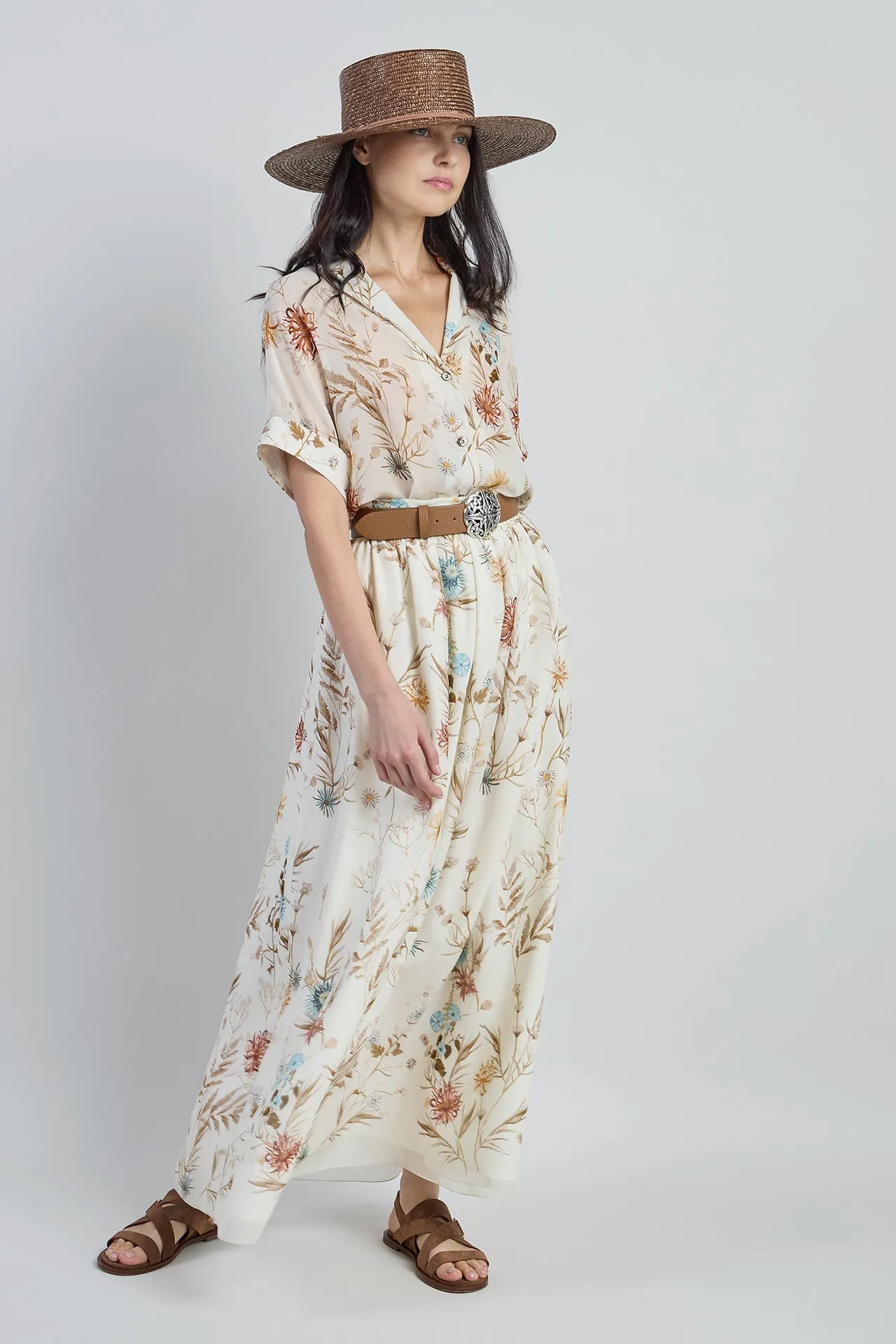 Camicia in Seta a Fiori con Collo Bowling da Donna sold by Eleventy product image thumbnail 5