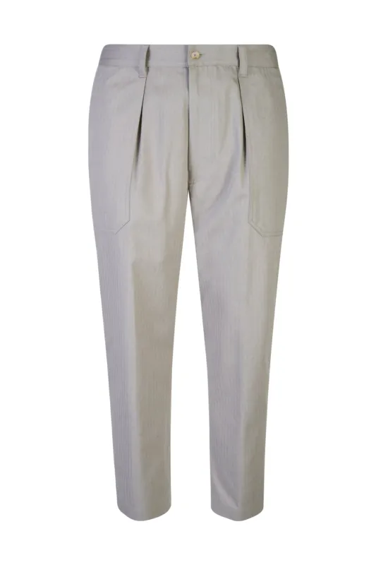 Men's Relaxed Fit Cotton Fatigue Trousers with Pleats | Eleventy made by Eleventy