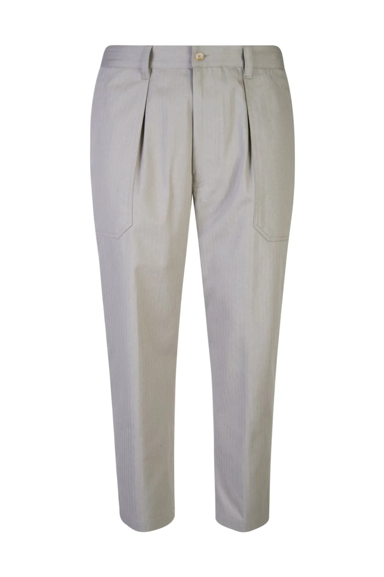 Men's Relaxed Fit Cotton Fatigue Trousers with Pleats | Eleventy sold by Eleventy