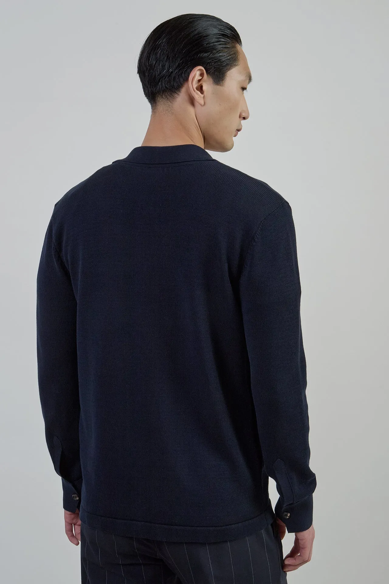 Men's Knitted Cotton Overshirt with Patch Pockets | Eleventy sold by Eleventy product image thumbnail 3