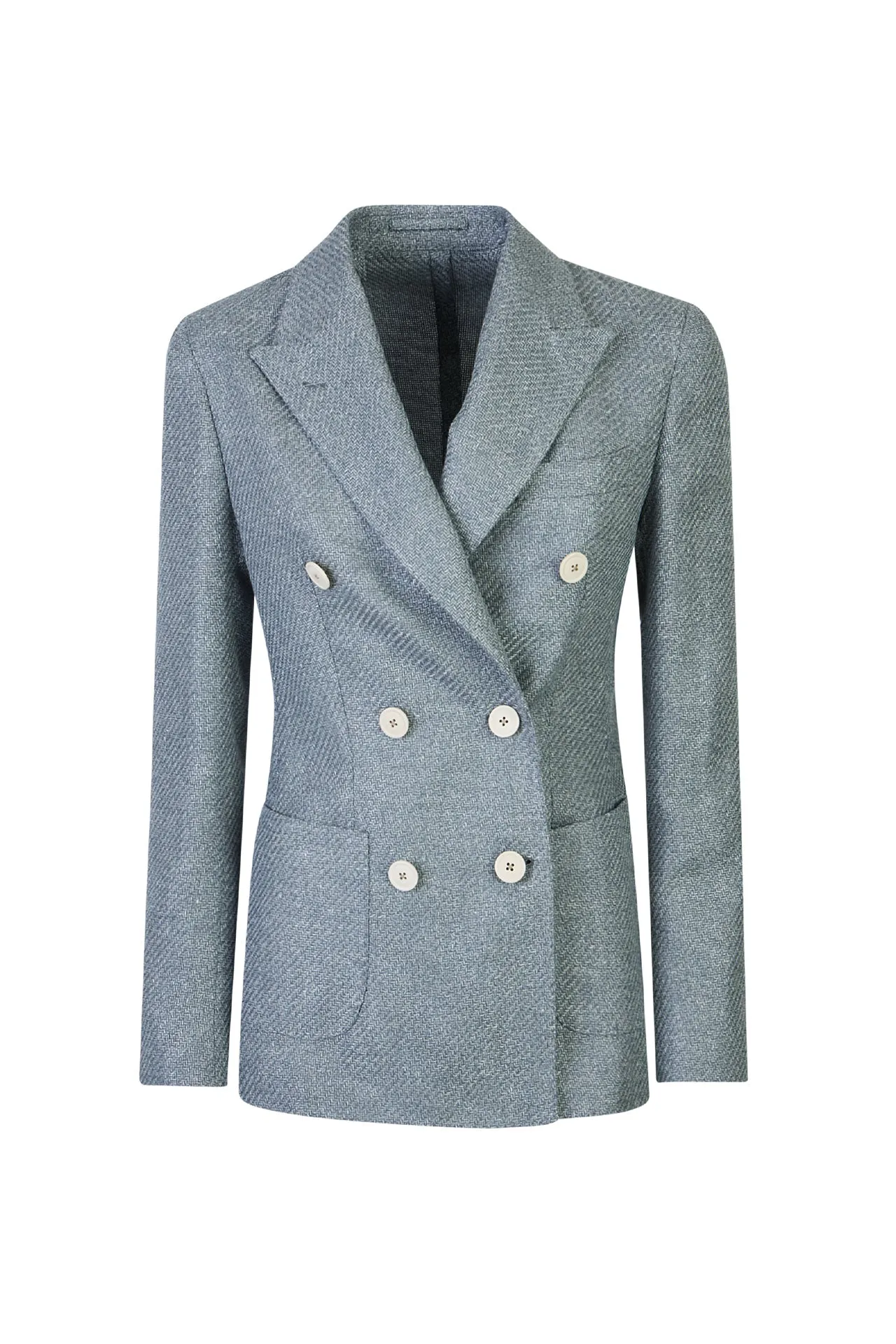 Giacca Doppiopetto in Seta Lino e Cotone da Donna sold by Eleventy