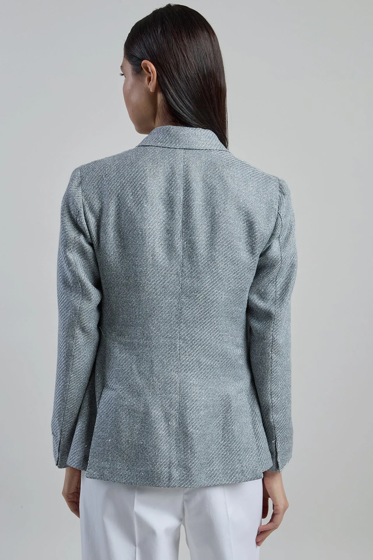 Giacca Doppiopetto in Seta Lino e Cotone da Donna sold by Eleventy product image thumbnail 3