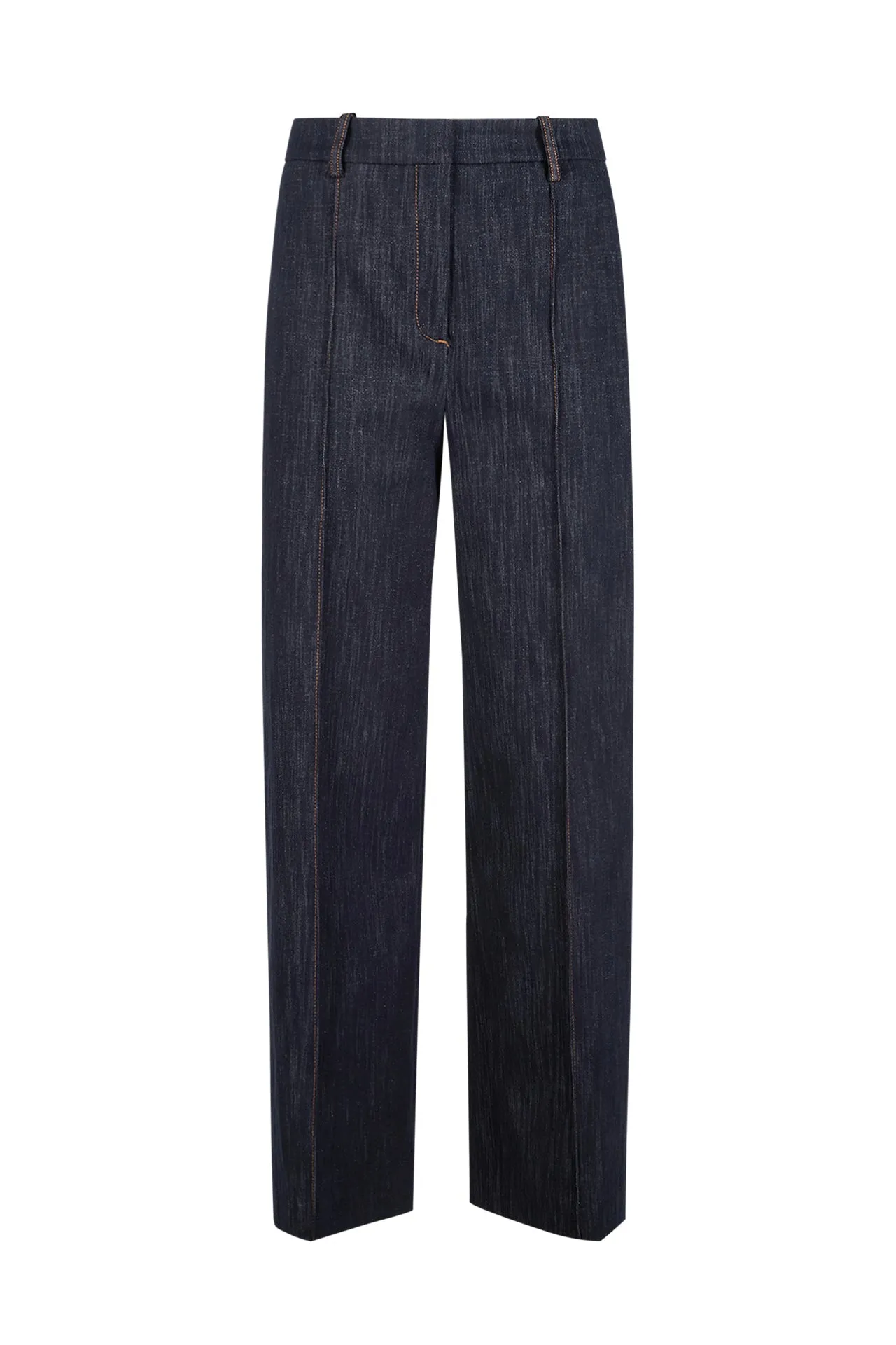 Flared Cotton Trousers with Denim Effect and Lurex | Eleventy sold by Eleventy