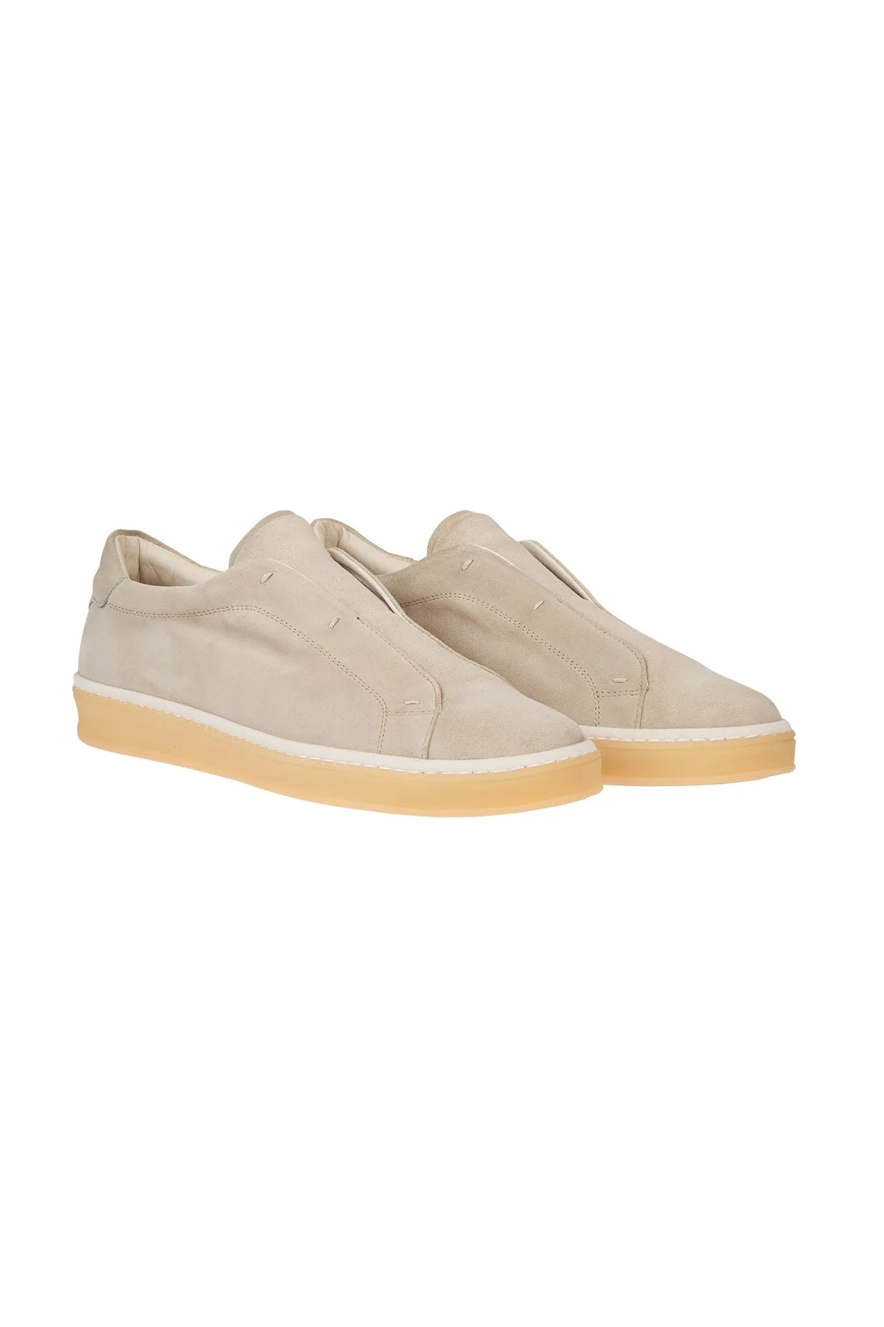 Men's Suede Calfskin Sneakers with Invisible Lacing | Eleventy sold by Eleventy