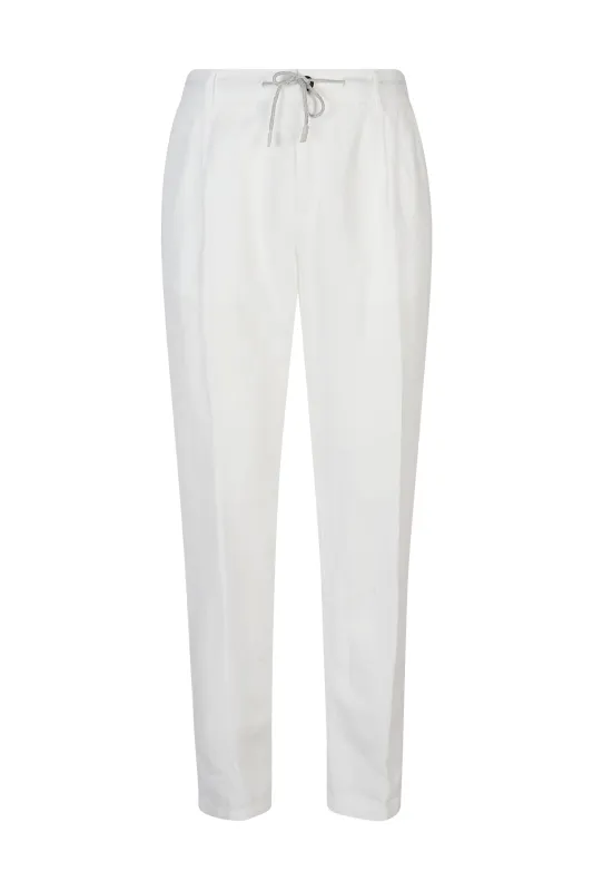 Men's Garment-Dyed Cotton Linen Pleated Joggers | Eleventy made by Eleventy