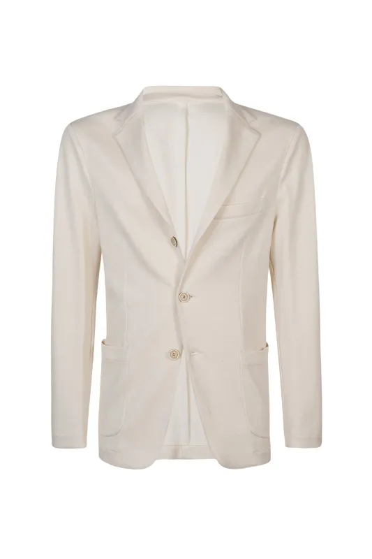 Men's Single-Breasted Cotton Linen Jersey Jacket | Eleventy made by Eleventy