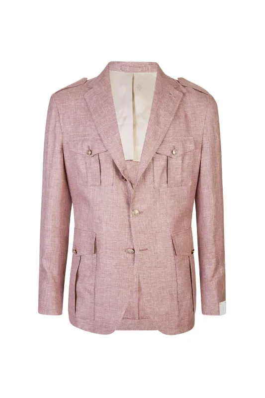 Men's Single-Breasted Linen Cashmere and Silk Jacket | Eleventy made by Eleventy