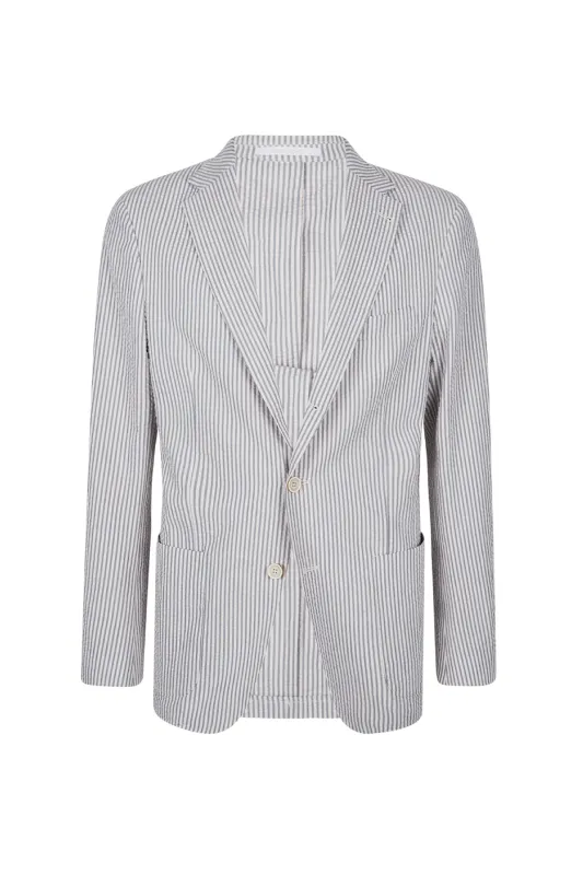 Men's Slim Fit Single-Breasted Cotton Jacket | Eleventy made by Eleventy