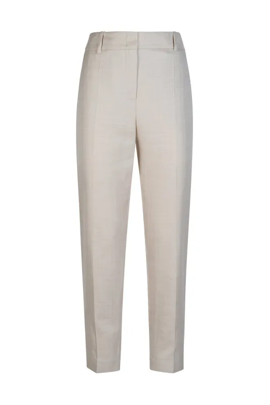 Women's Slim Wool Silk Linen Micro Herringbone | Eleventy made by Eleventy