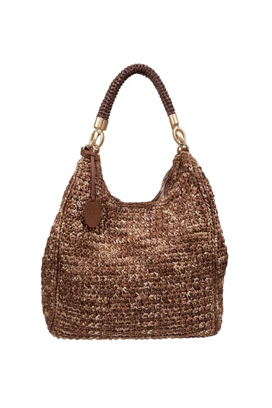 Borsa Grande in Rafia Intrecciata a Mano con Nappa made by Eleventy