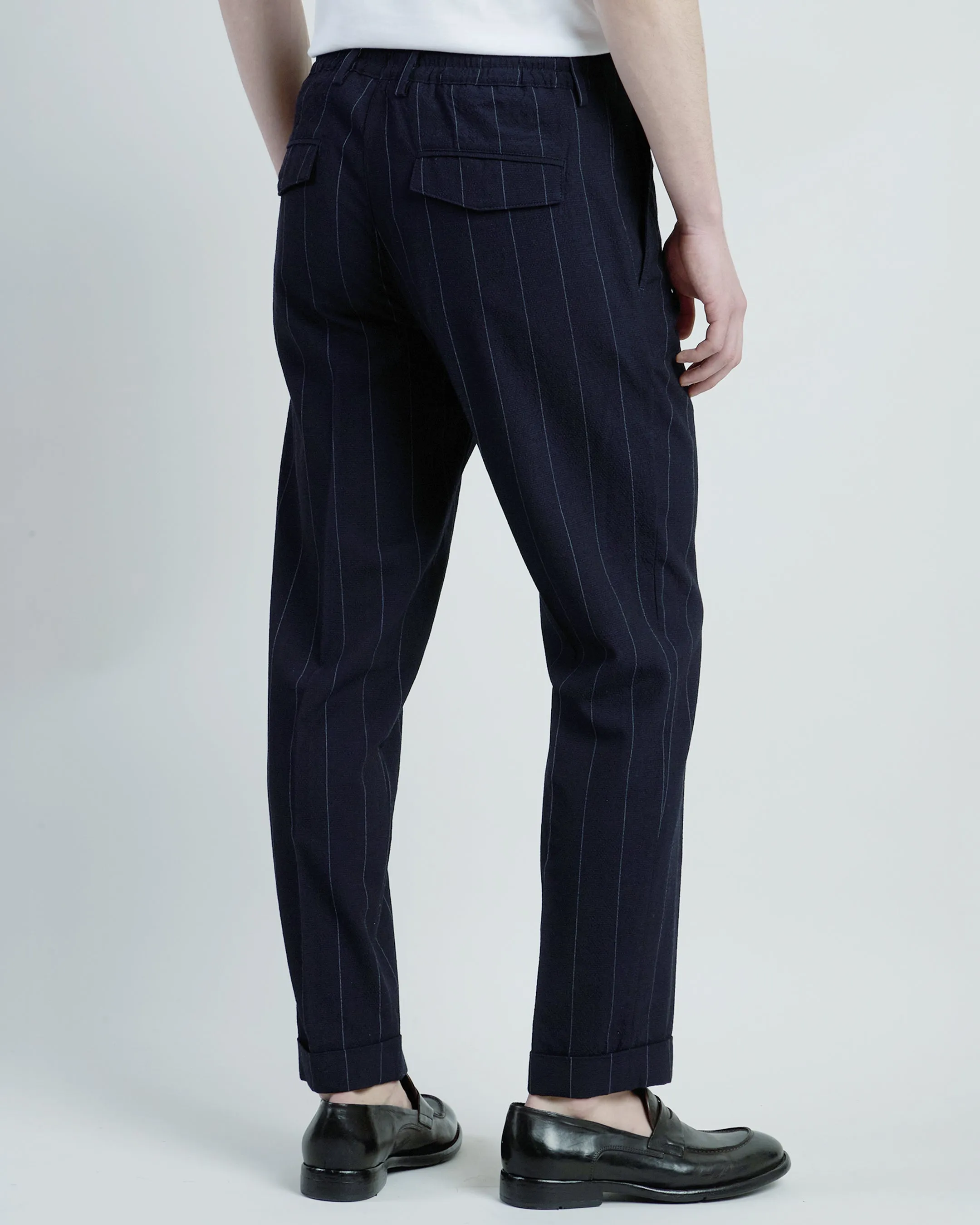 Men's Stretch Wool Jogger Trousers with Pleats | Eleventy sold by Eleventy product image thumbnail 3