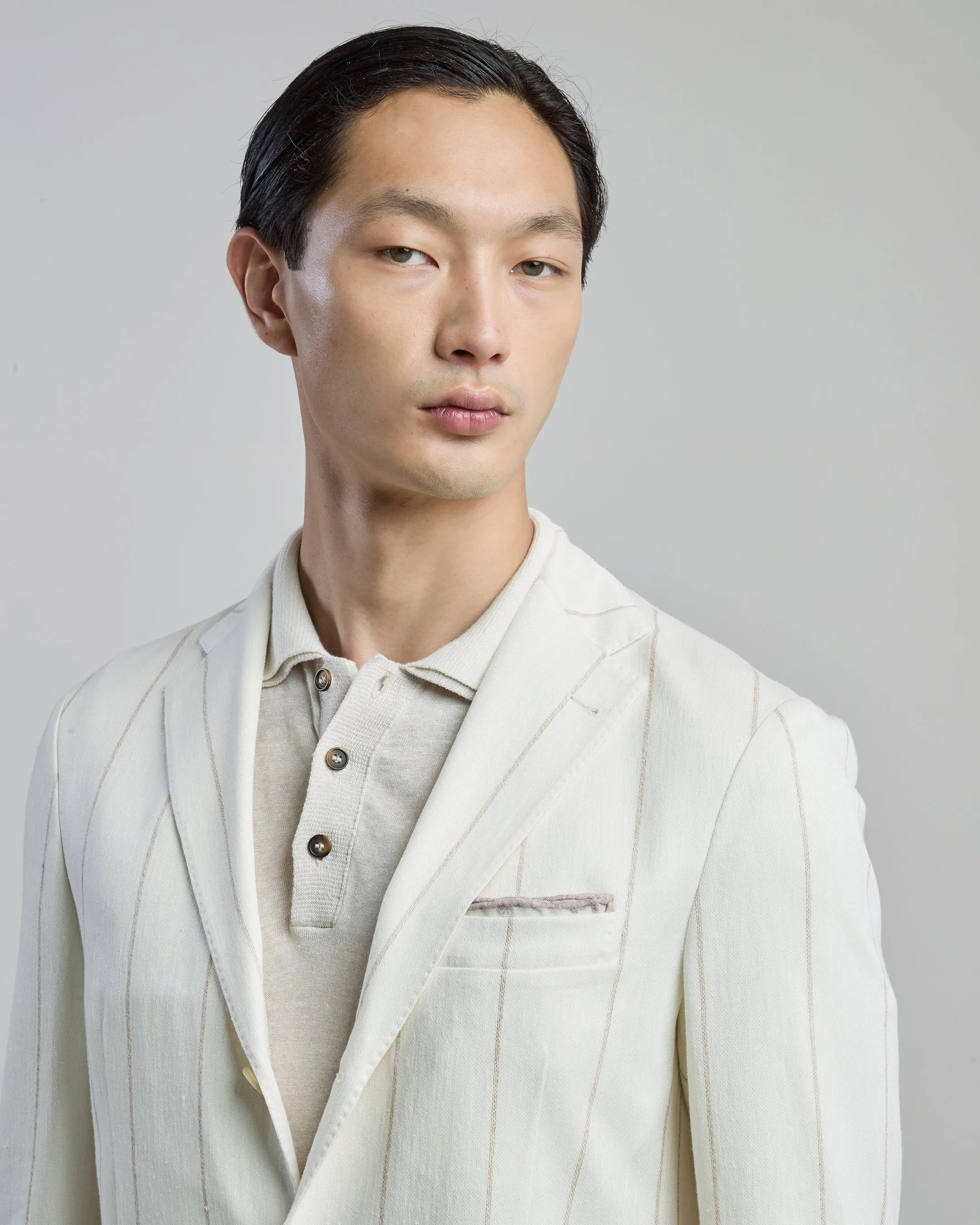 Men's Slim Fit Single-Breasted Cotton Linen Jacket | Eleventy sold by Eleventy product image thumbnail 4