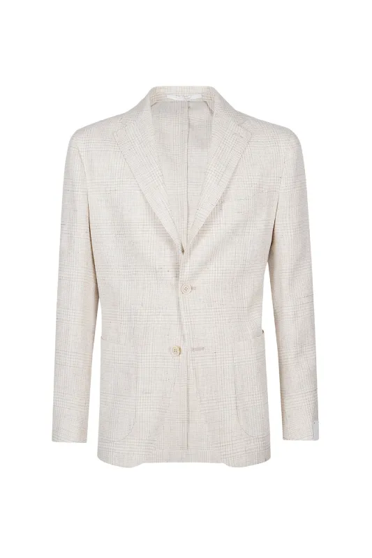 Men's Slim Fit Single-Breasted Linen and Wool Jacket | Eleventy made by Eleventy