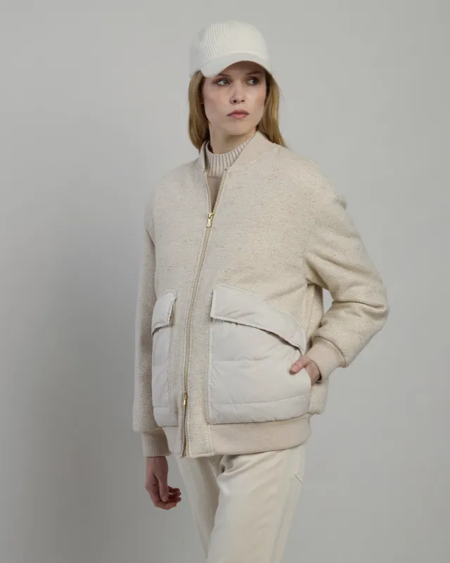 BOMBER BIMATERICO LANA CASHMERE LUREX BIMATERICO CON TESSUTO TECNICO made by Eleventy