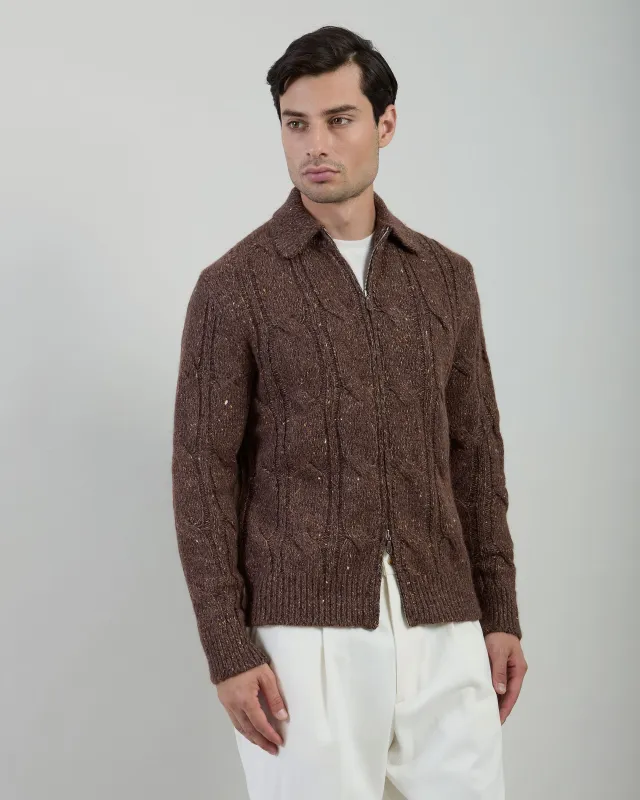 MAGLIA FULL ZIP LANA ALPACA SETA made by Eleventy