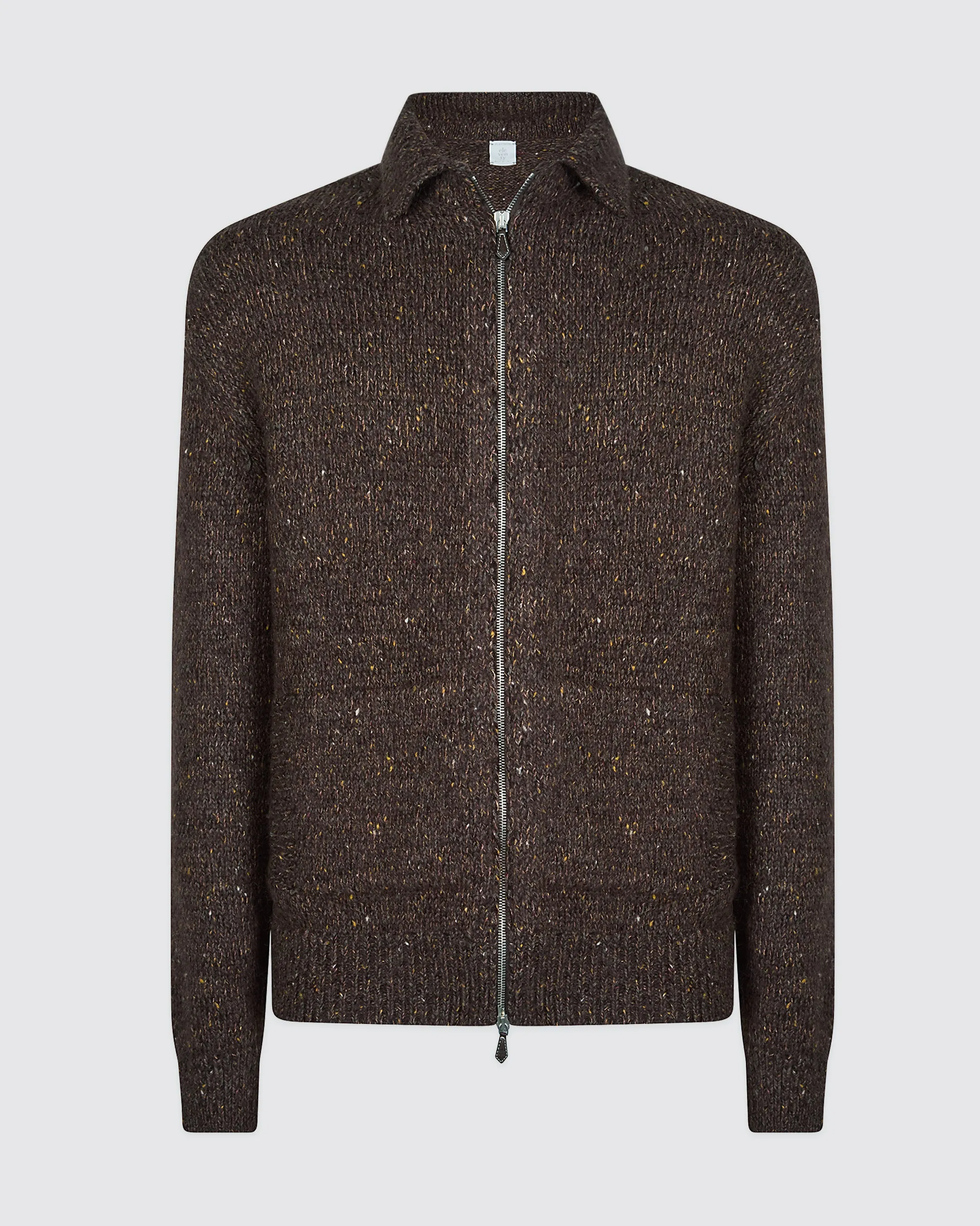 MAGLIA FULL ZIP LANA ALPACA SETA sold by Eleventy product image thumbnail 4
