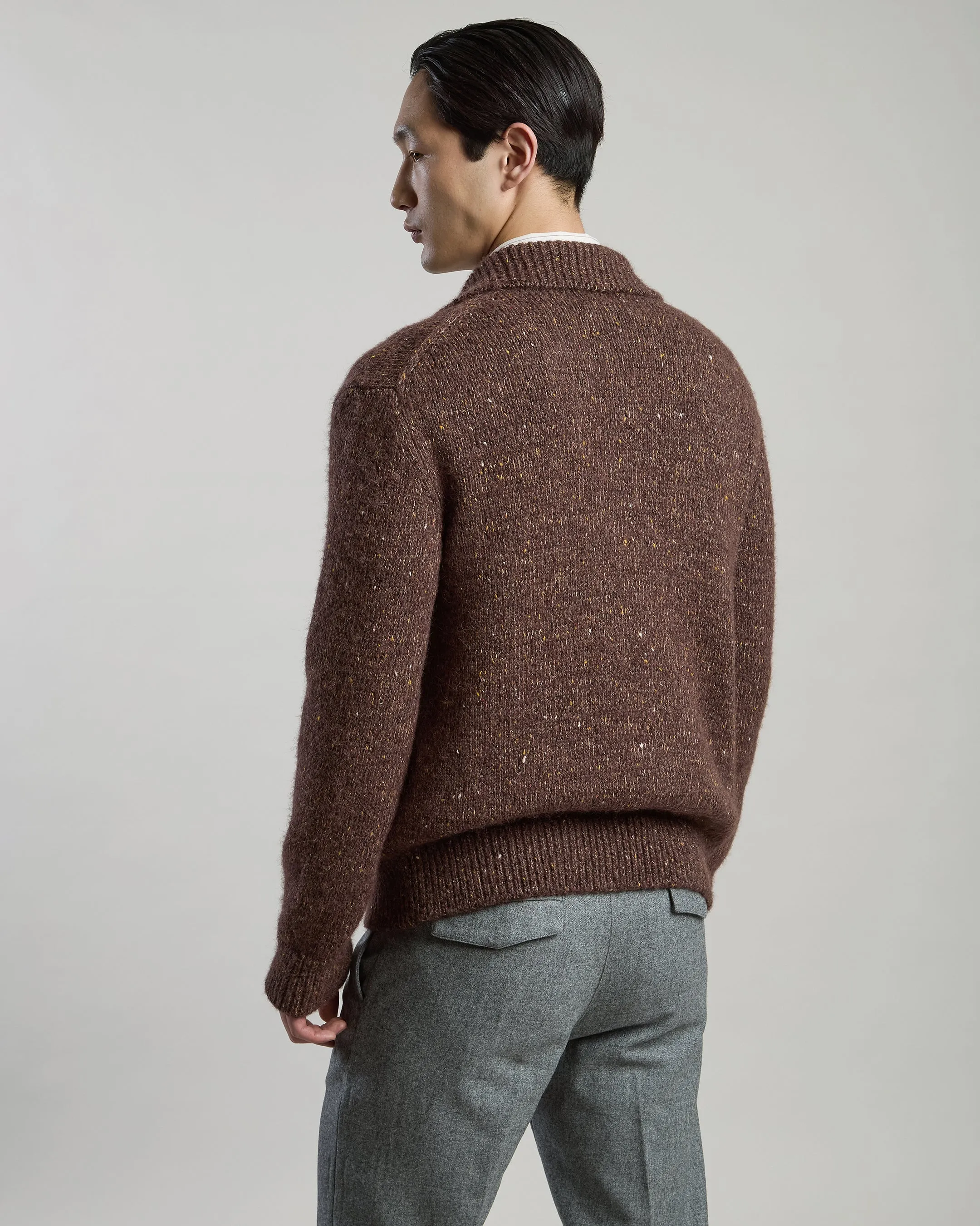 MAGLIA FULL ZIP LANA ALPACA SETA sold by Eleventy product image thumbnail 2