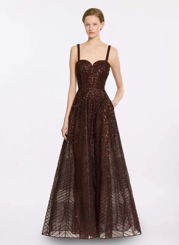Bead Embroidered Long Dress sold by Elie Saab