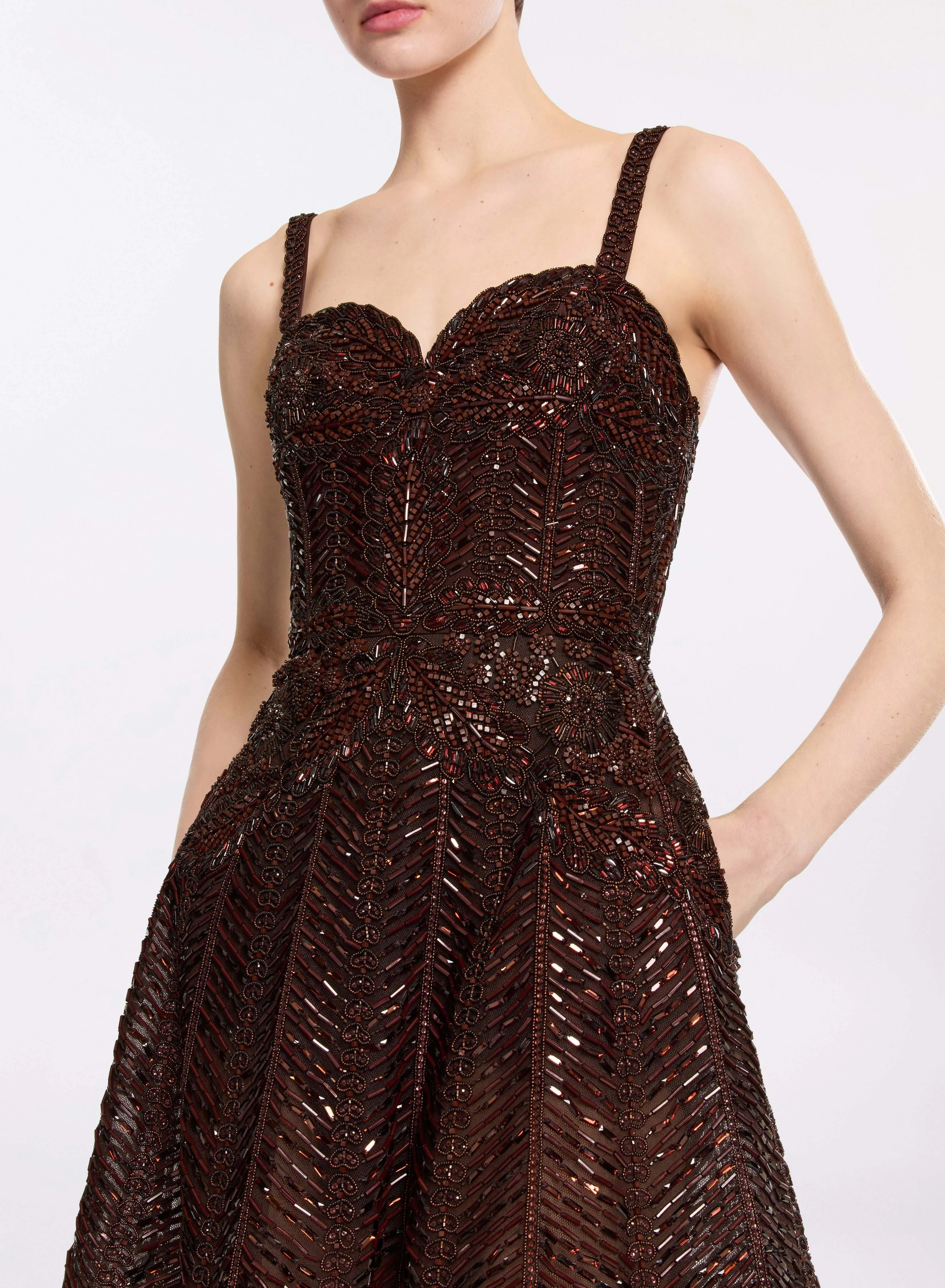 Bead Embroidered Long Dress sold by Elie Saab product image thumbnail 3