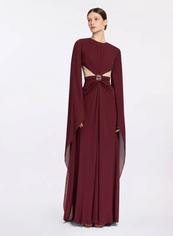 Wineberry Silk Long Dress sold by Elie Saab