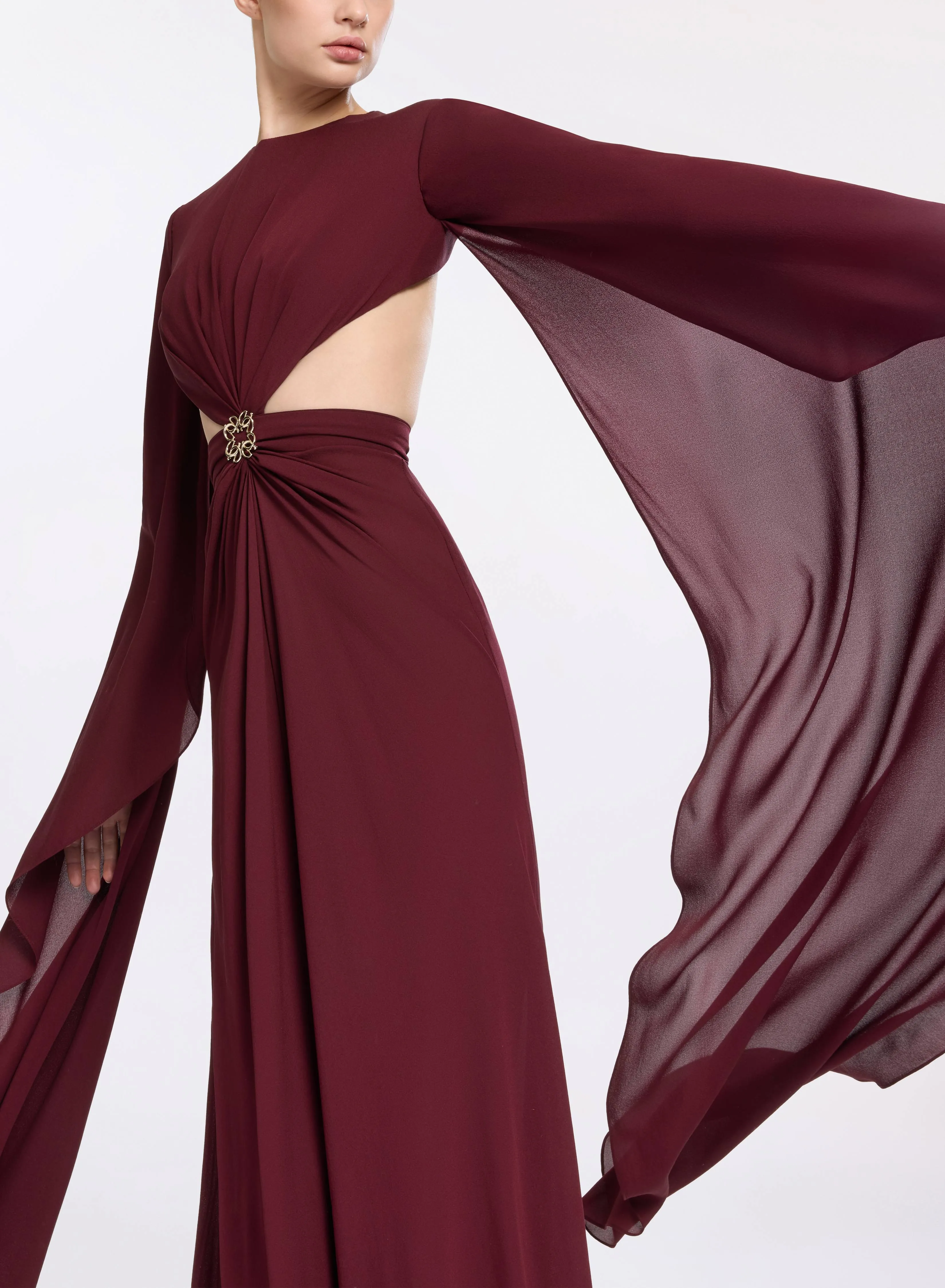 Wineberry Silk Long Dress sold by Elie Saab product image thumbnail 3