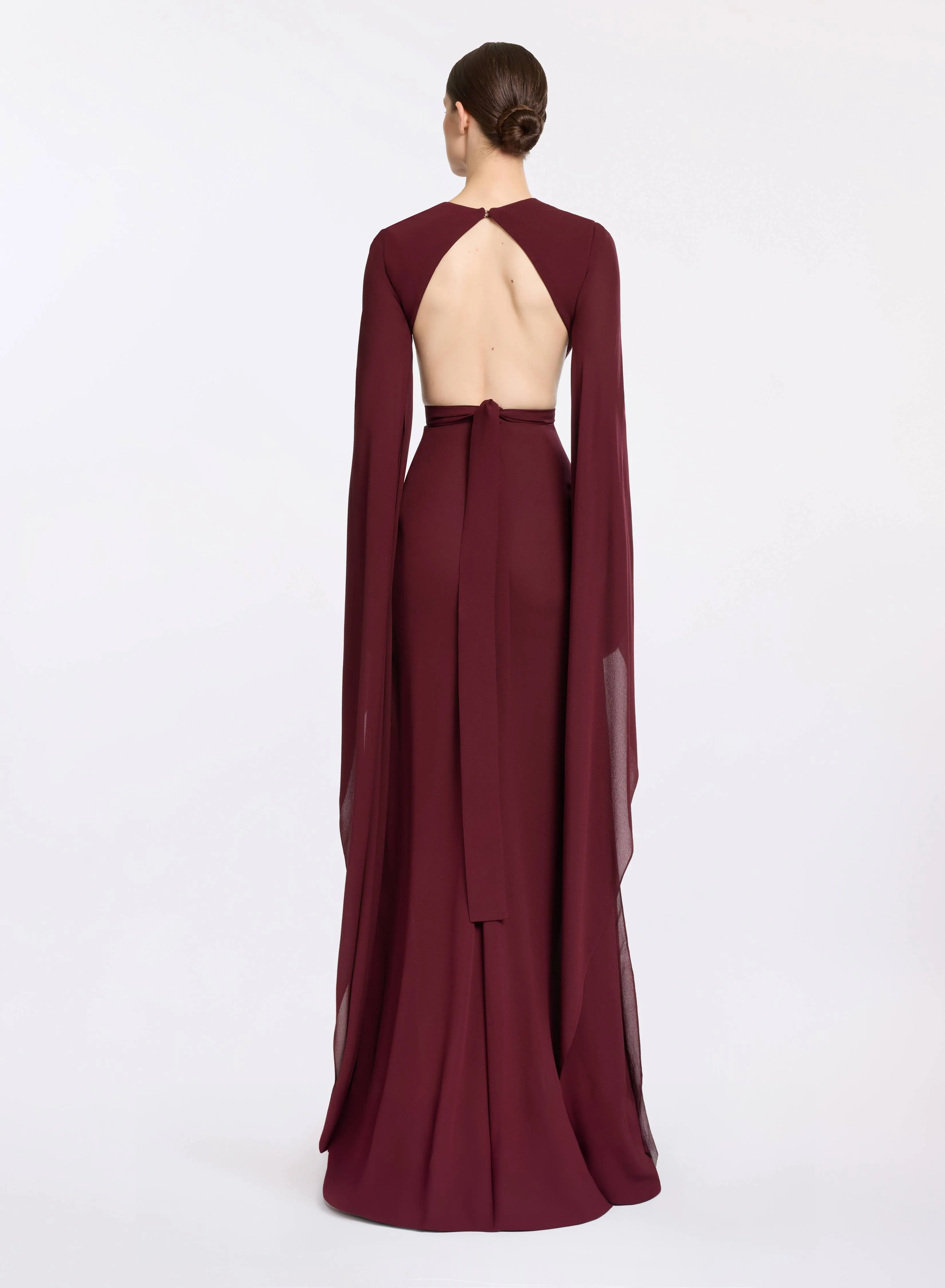 Wineberry Silk Long Dress sold by Elie Saab product image thumbnail 2