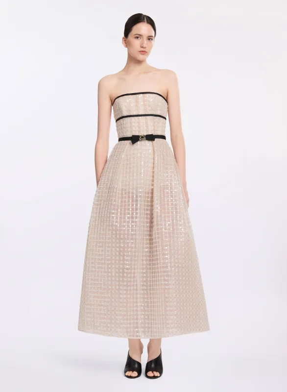 Strapless Pearl Midi Dress sold by Elie Saab