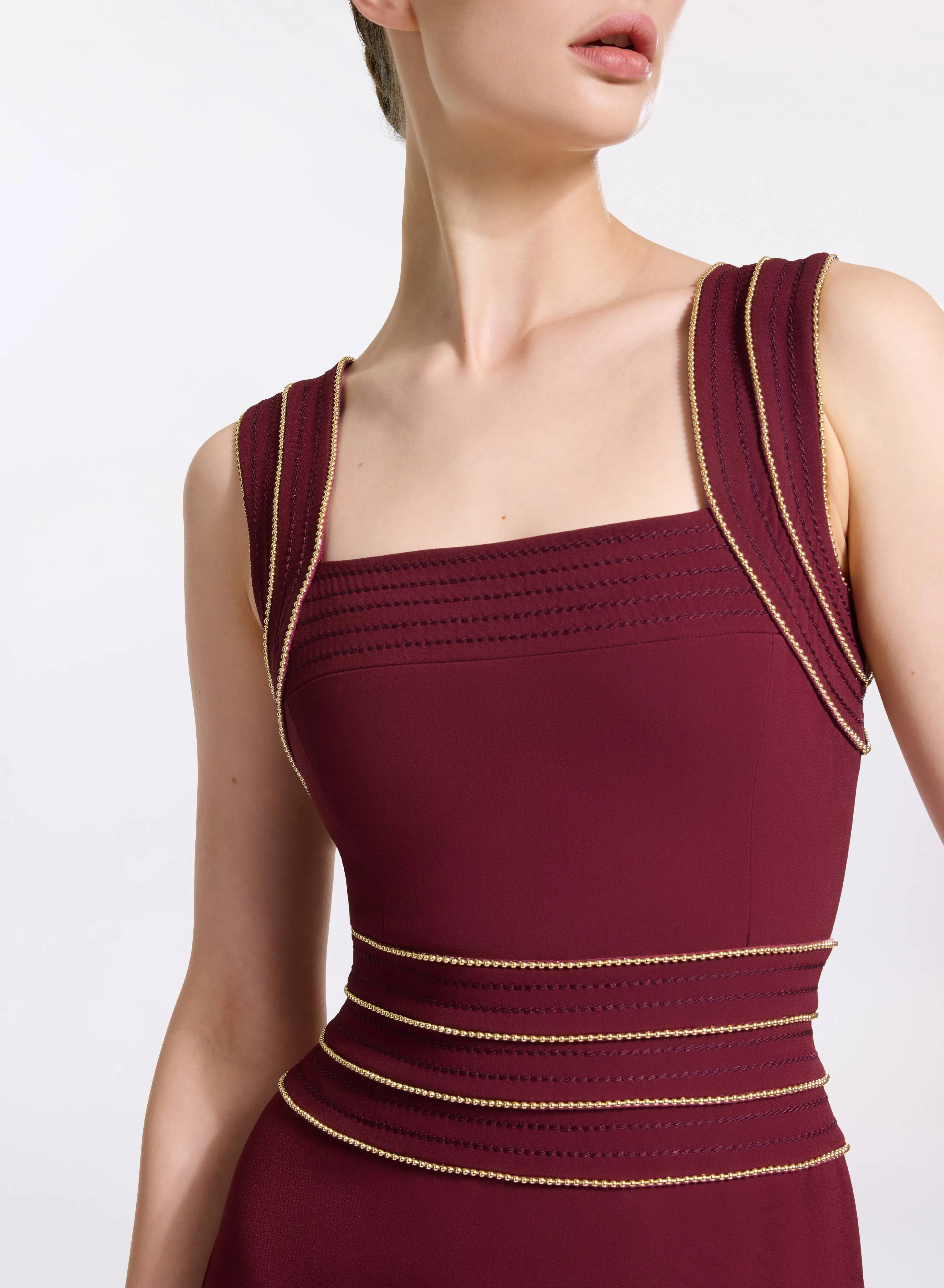 Trim Embellished Cady Dress sold by Elie Saab product image thumbnail 3