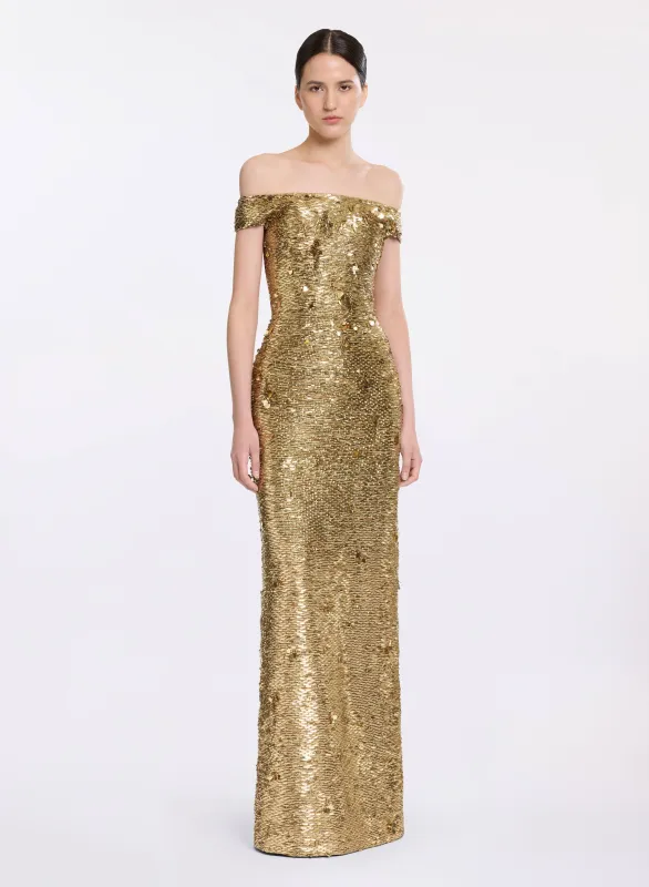 Bead Embroidered Golden Dress sold by Elie Saab